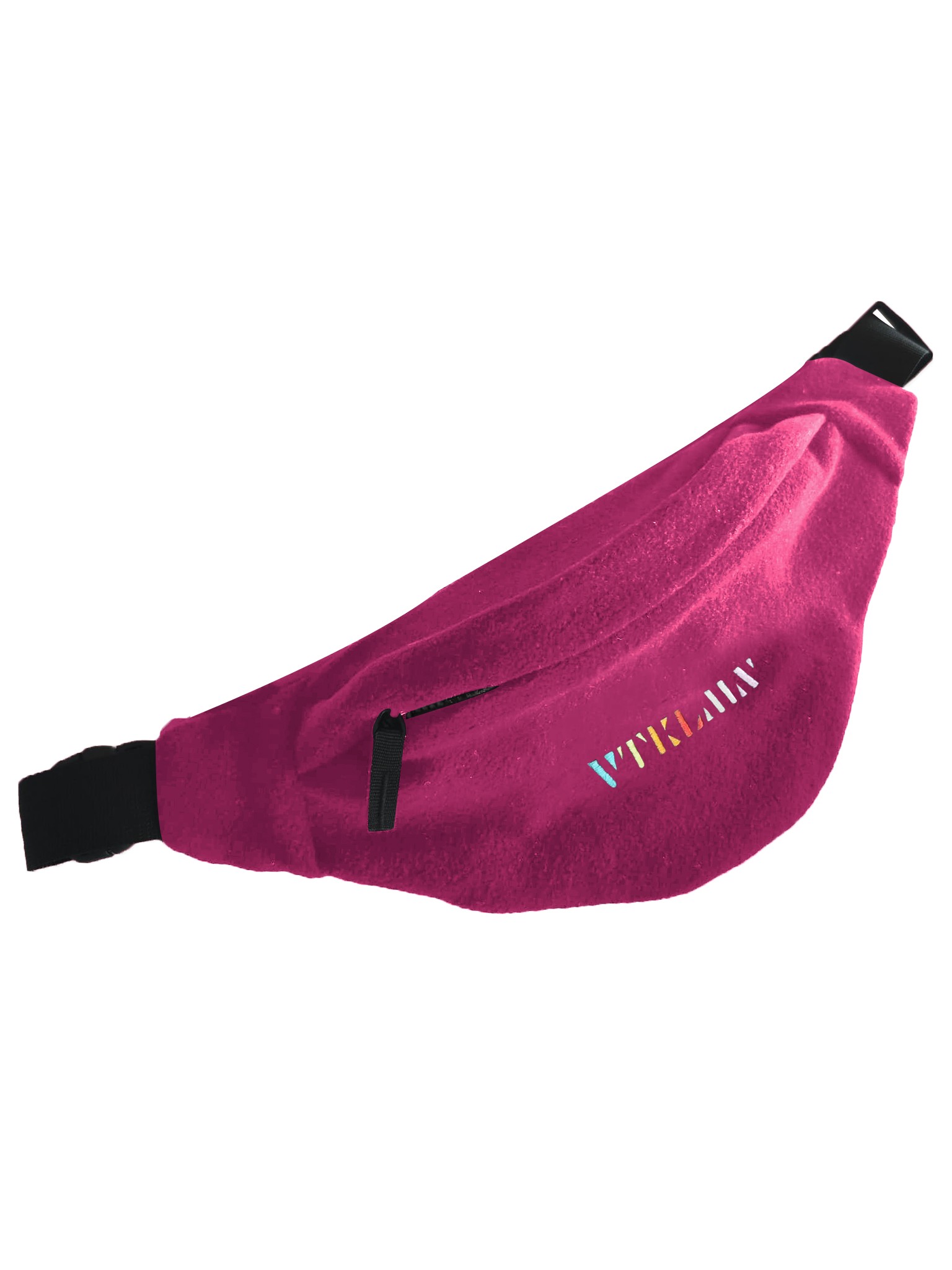 Unisex Fleece Shoulder And Waist Bag - Fuchsia