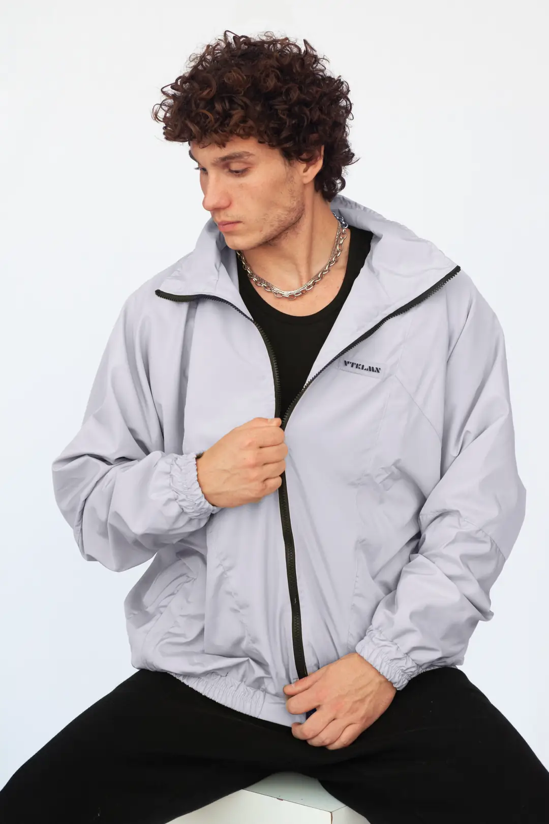 Unisex Gri Bomber Ceket