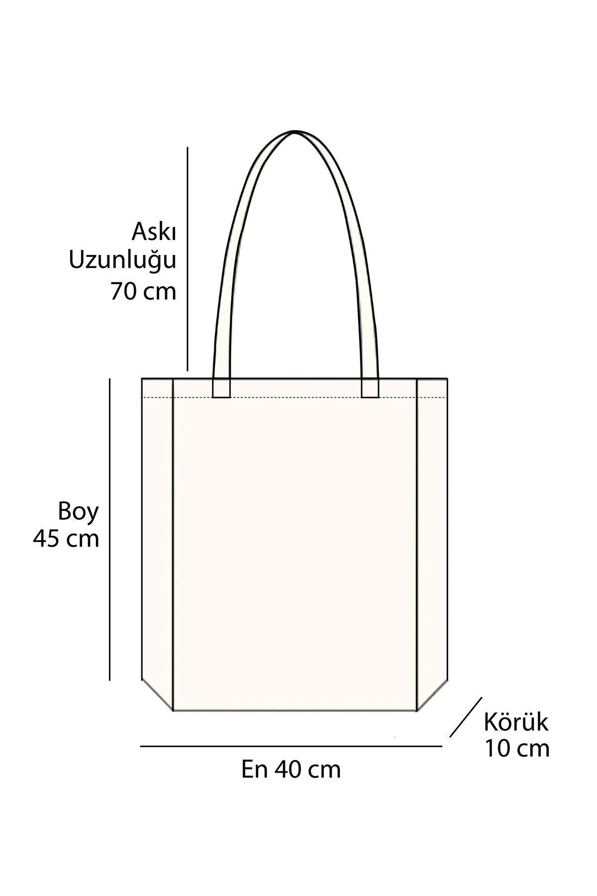 Bezji Bugs Baskılı Kanvas Bez Çanta Tote Bag