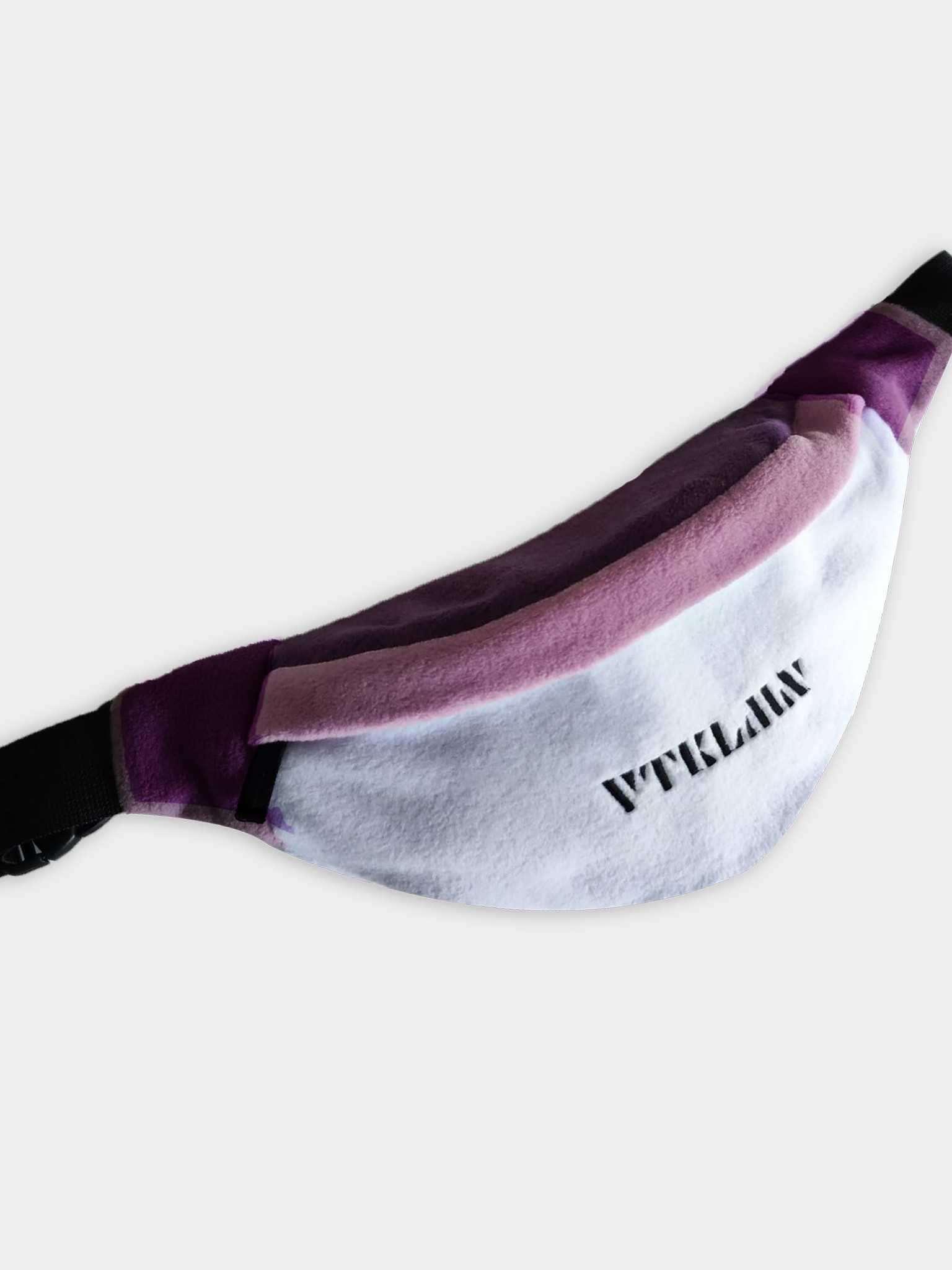 Unisex Fleece Shoulder And Waist Bag - White Lilac Purple