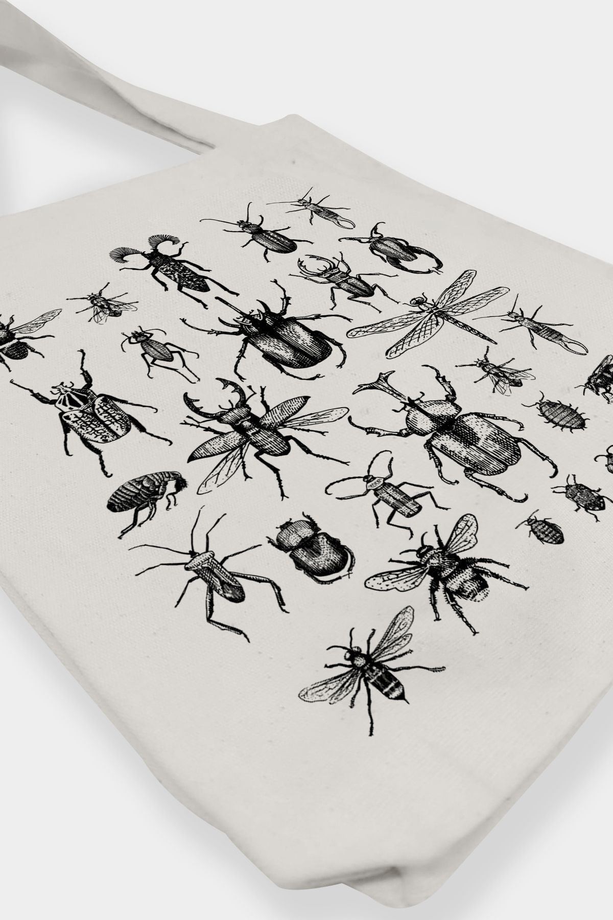 Bezji Bugs Baskılı Kanvas Bez Çanta Tote Bag