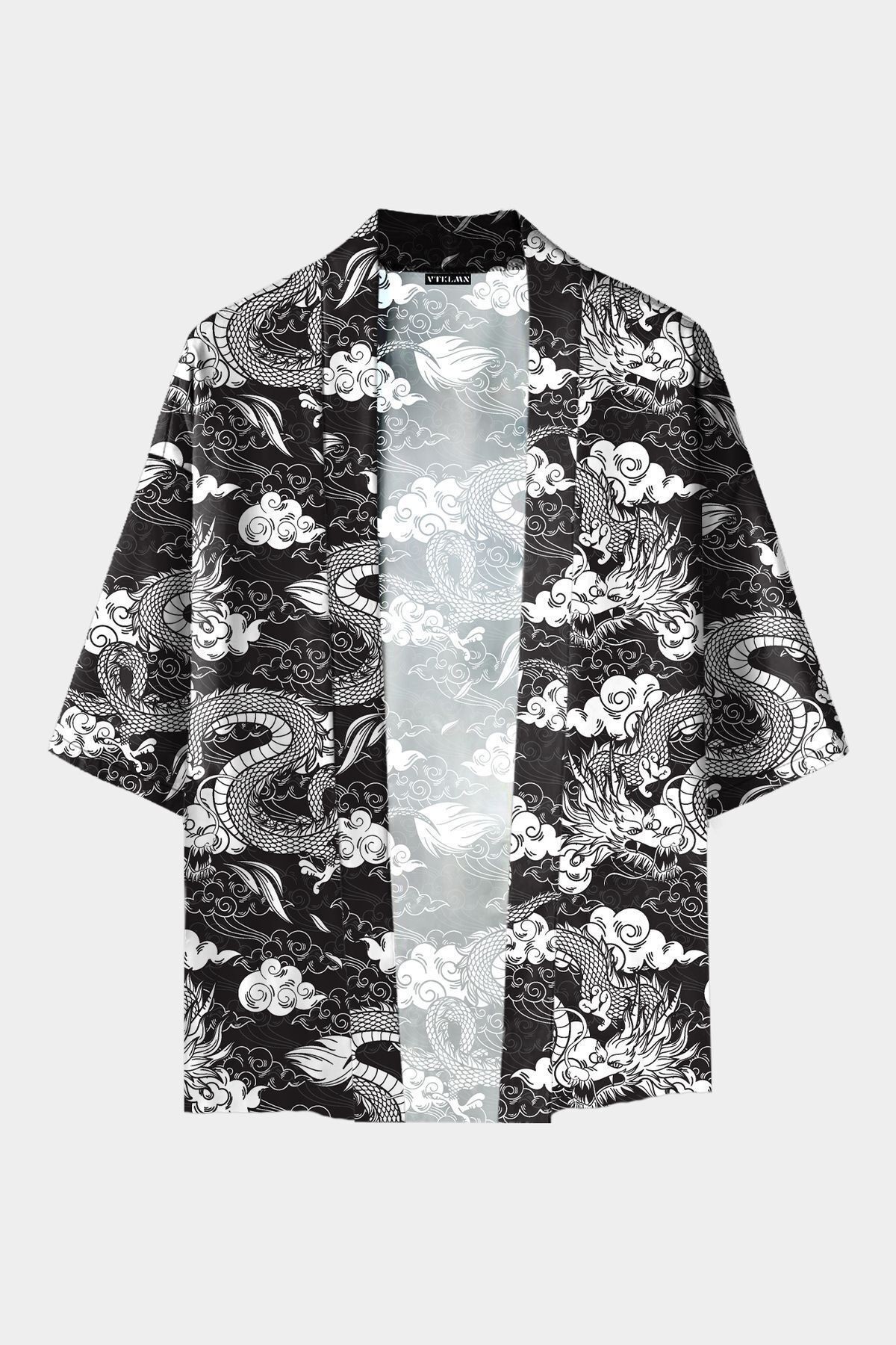 Kadın Erkek Desenli %100 Pamuk Viskon Kimono