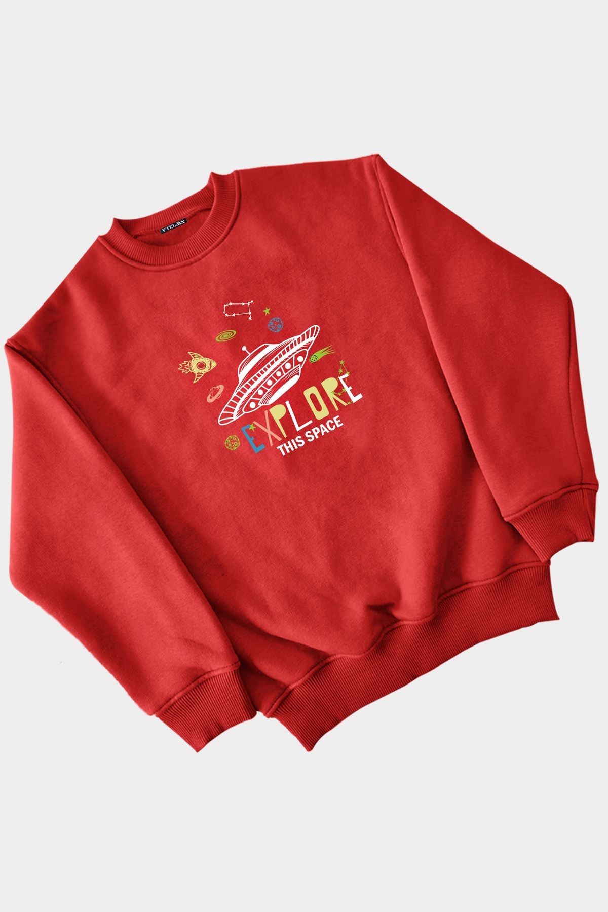 Explore Baskılı Kız Erkek Çocuk Sweatshirt