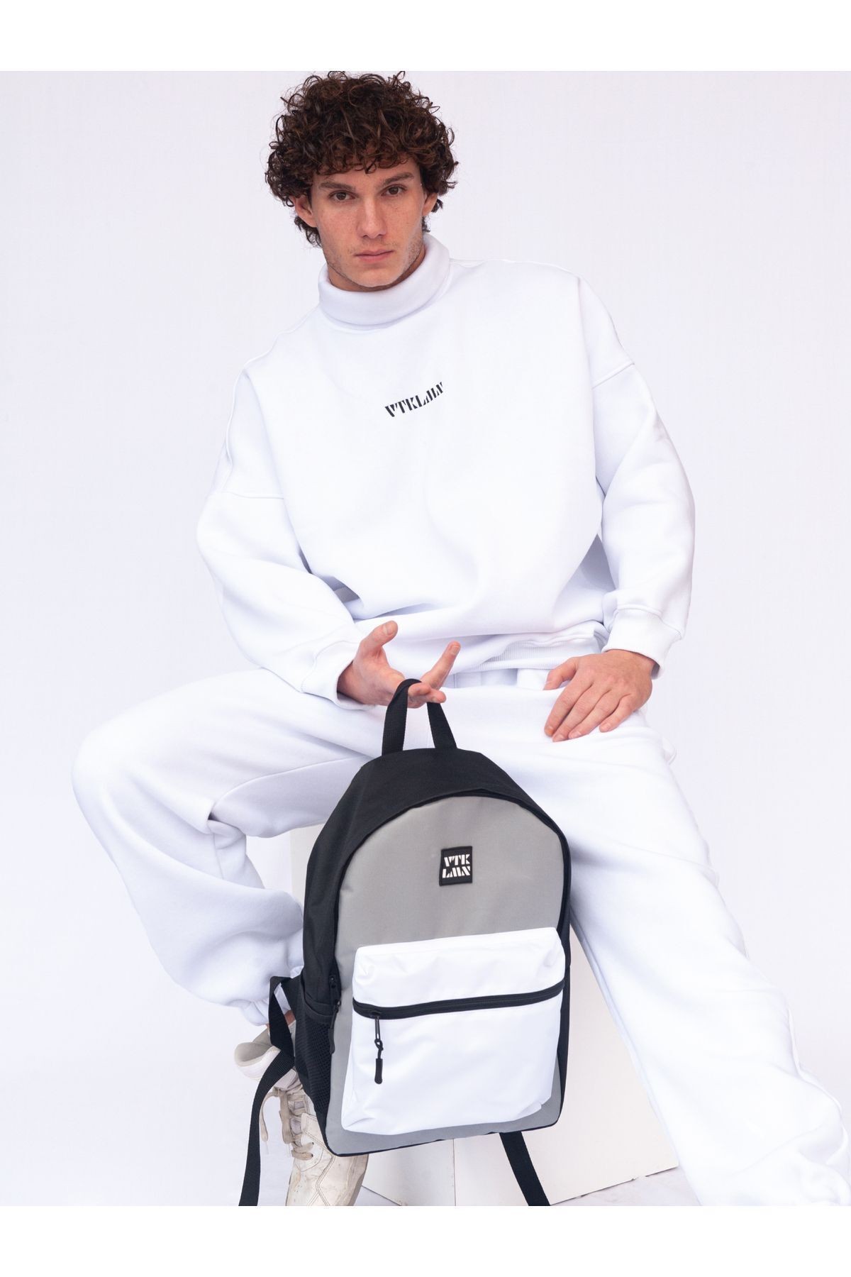 Unisex Okul ve Sırt Çantası - Beyaz-Gri-Siyah