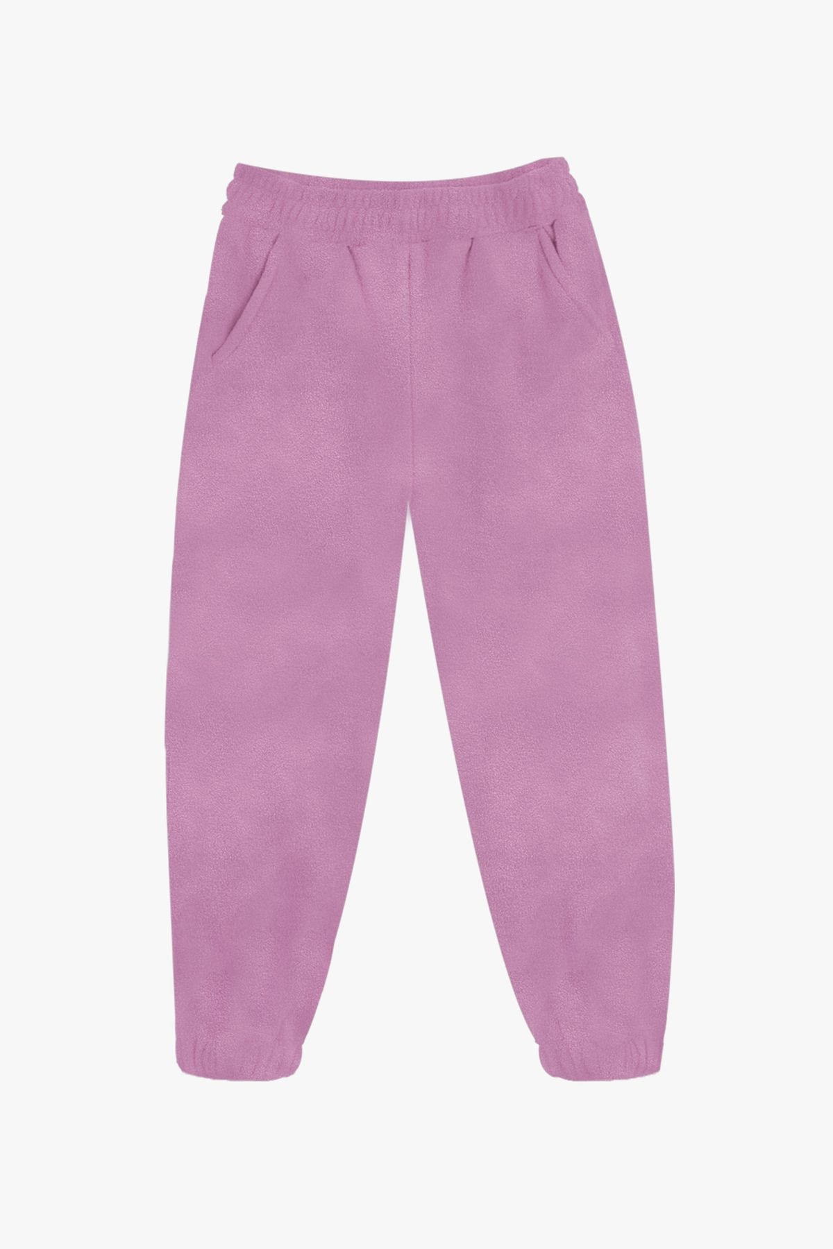 Kız Erkek Çocuk Cepli Polar Eşofman Altı - Lilac