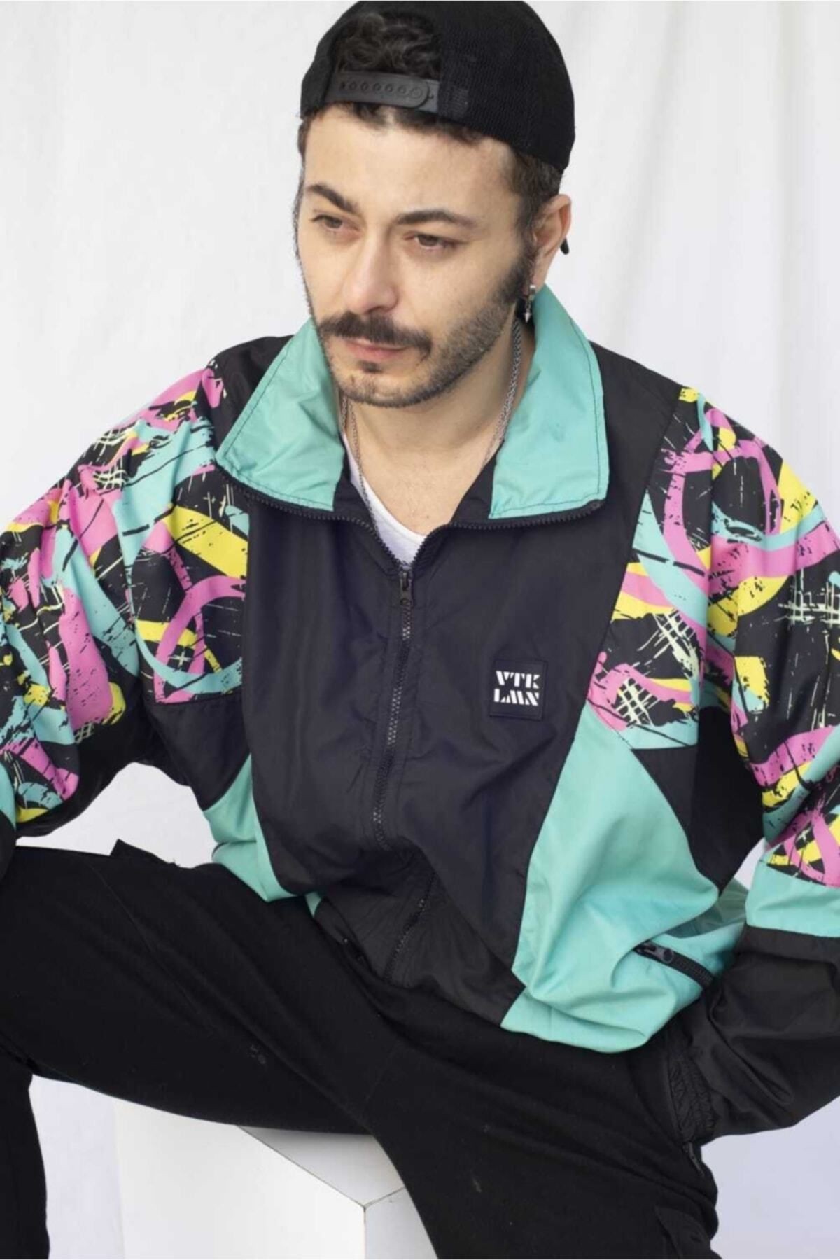Kadın Erkek Desenli Bomber Ceket