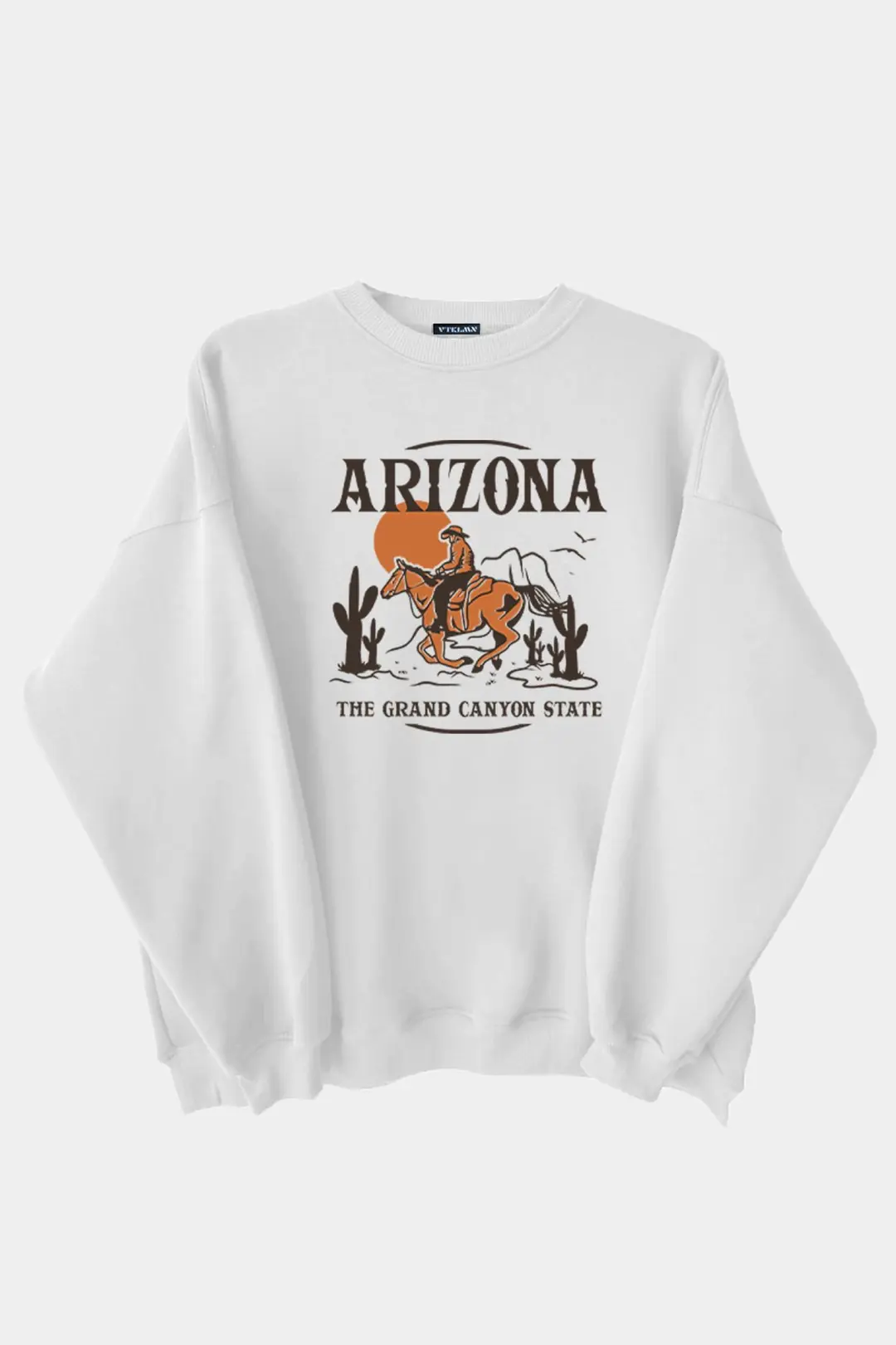 Arizona Baskılı Açık Yeşil Unisex Kalın Içi Polarlı Oversize Sweatshirt