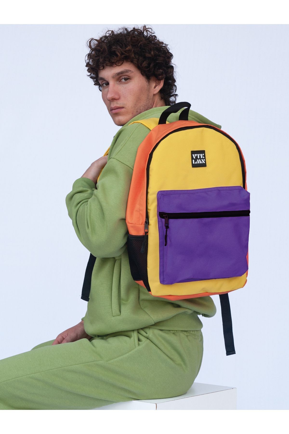 Unisex Okul ve Sırt Çantası - Mor-Sarı-Turuncu