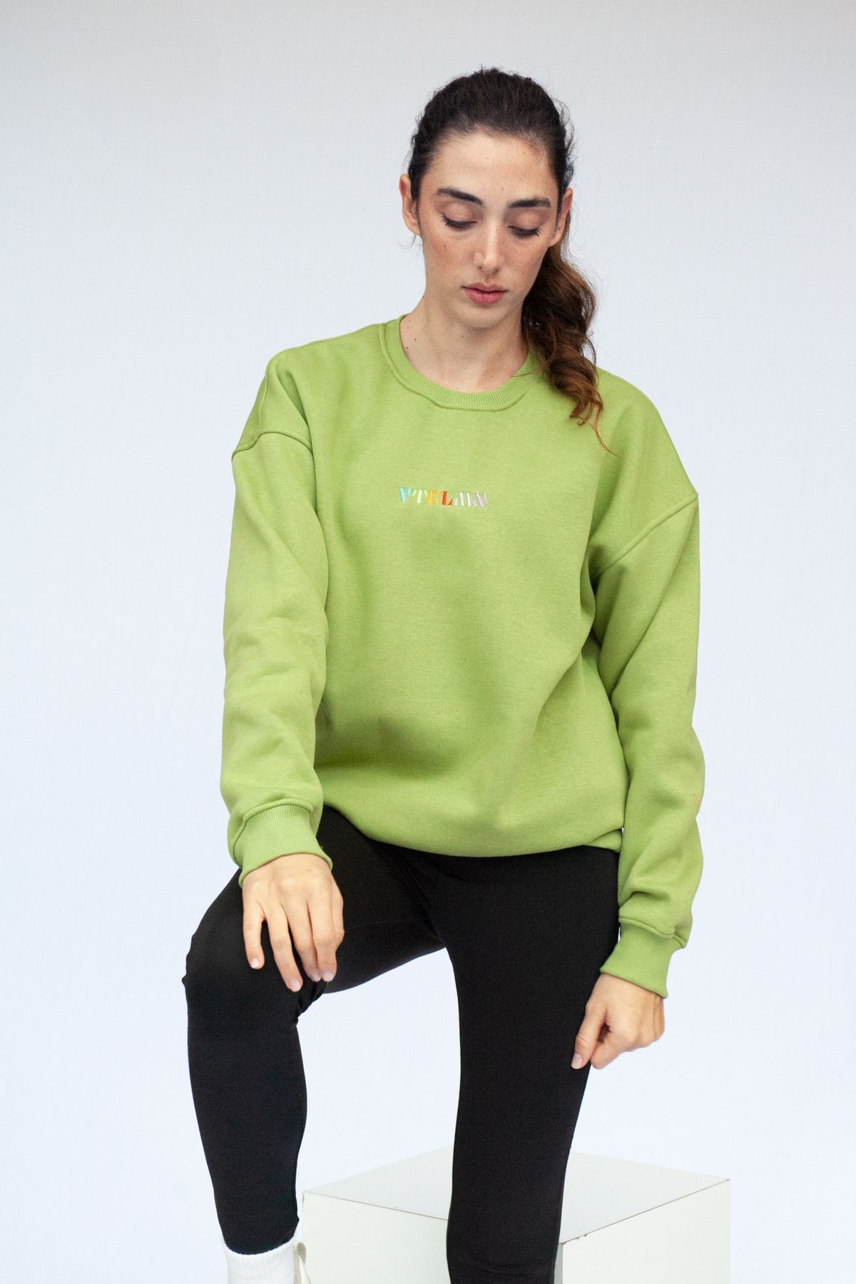 Unisex Oversize Sweatshirt - Açık Yeşil