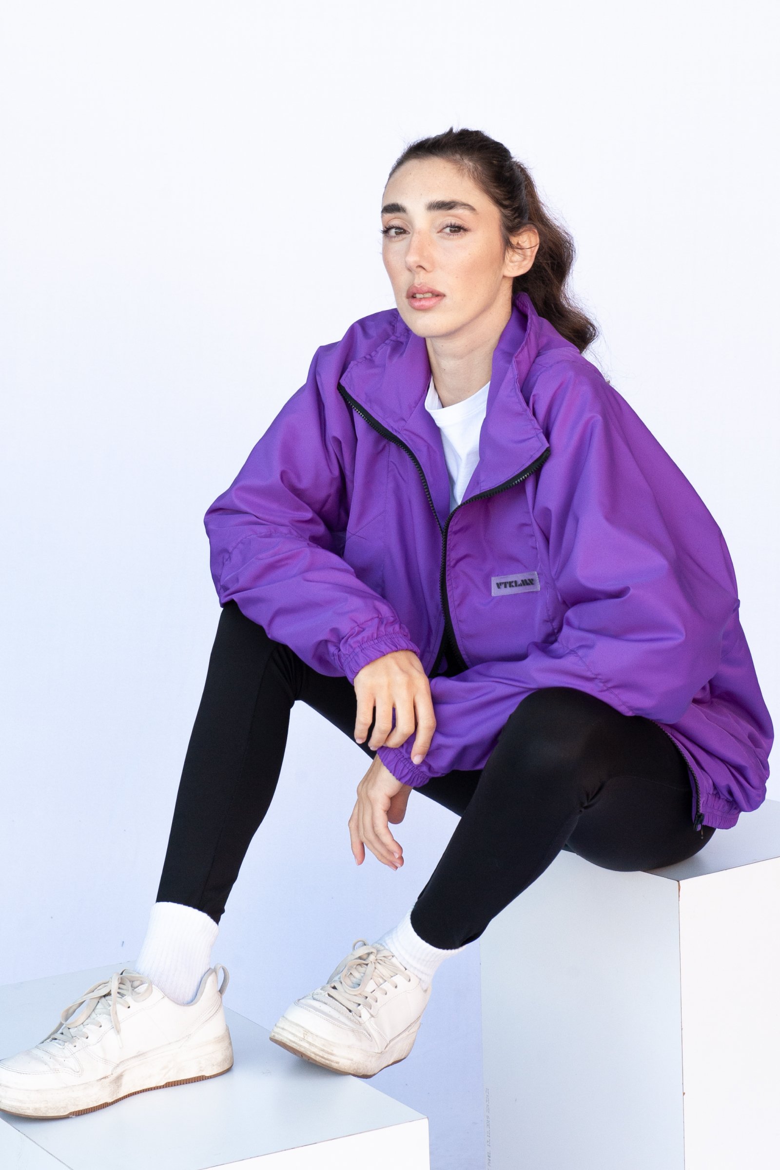 Unisex Bomber Ceket - Mor