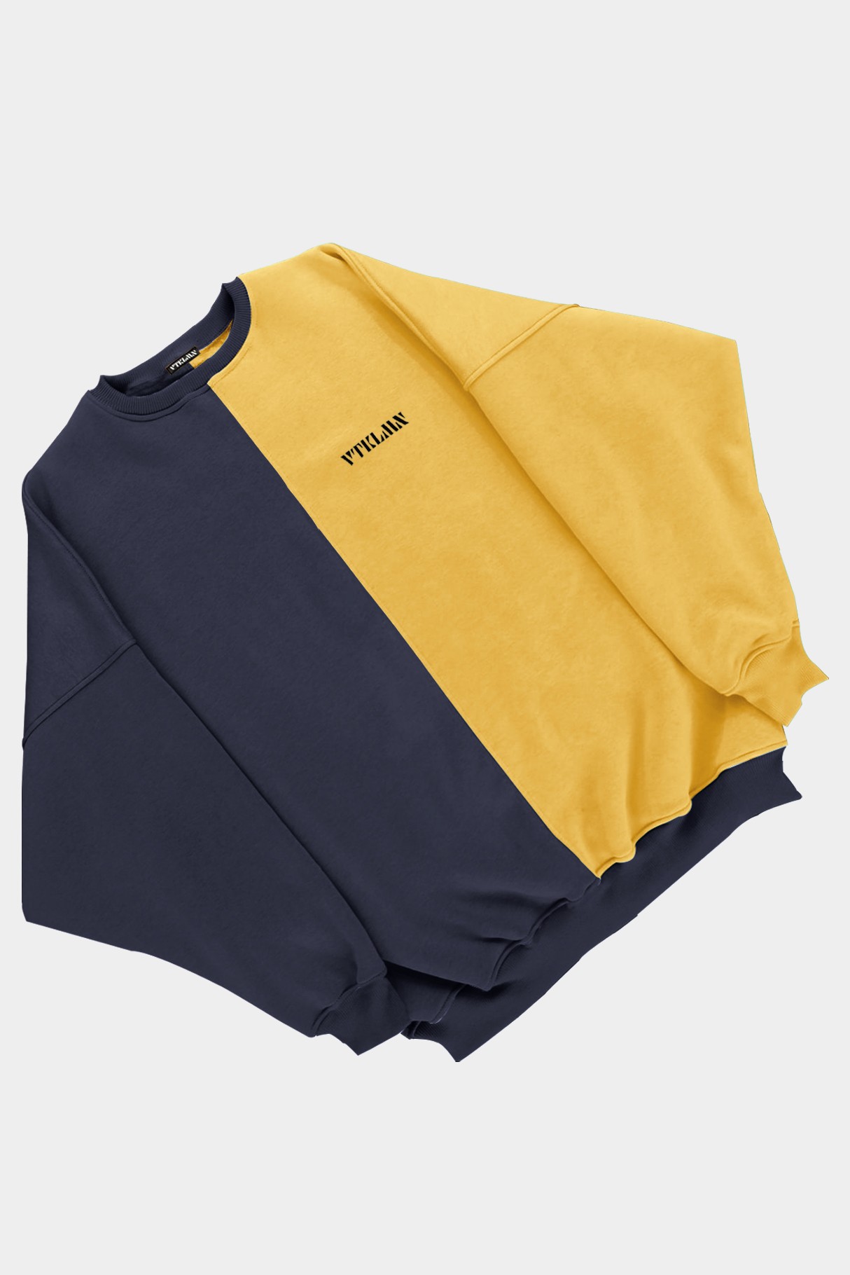  Kadın Erkek Renkli Sweatshirt - Antrasit Sarı