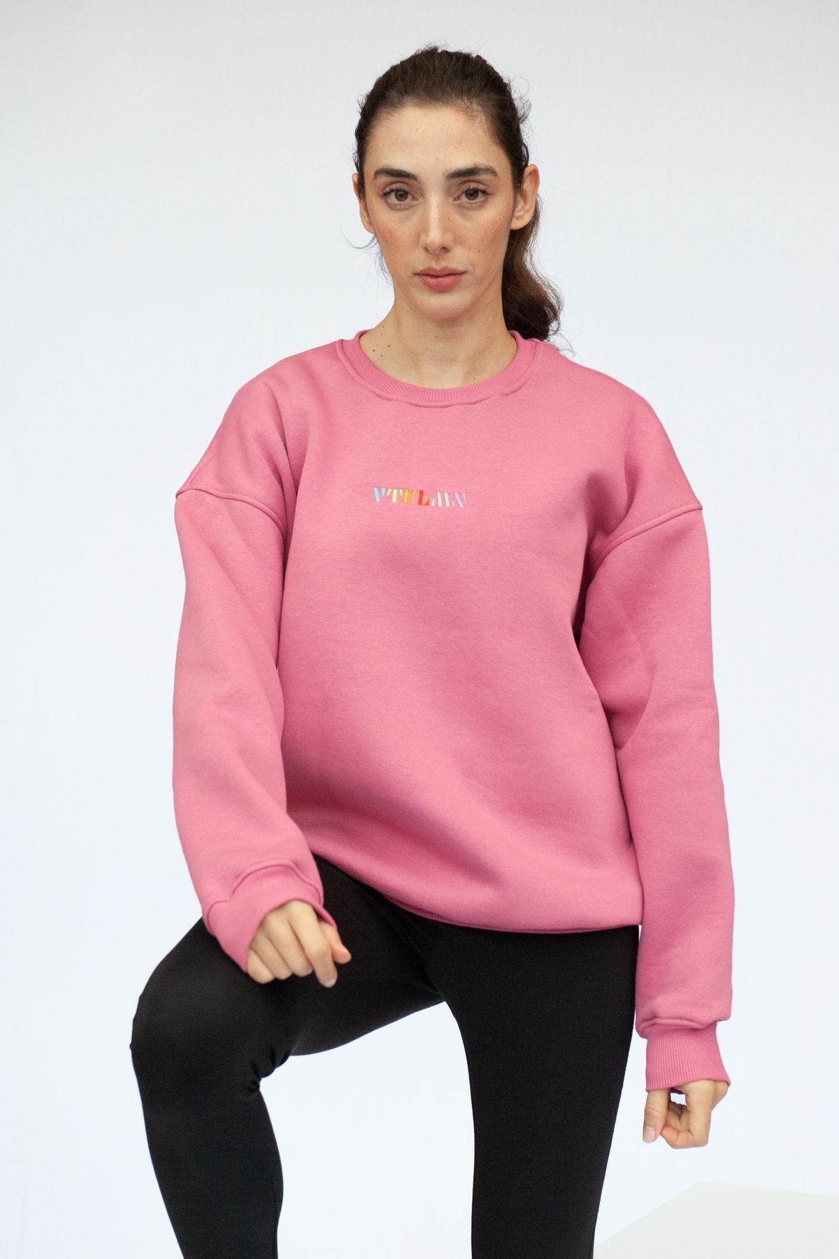 Unisex Oversize Sweatshirt - Pembe