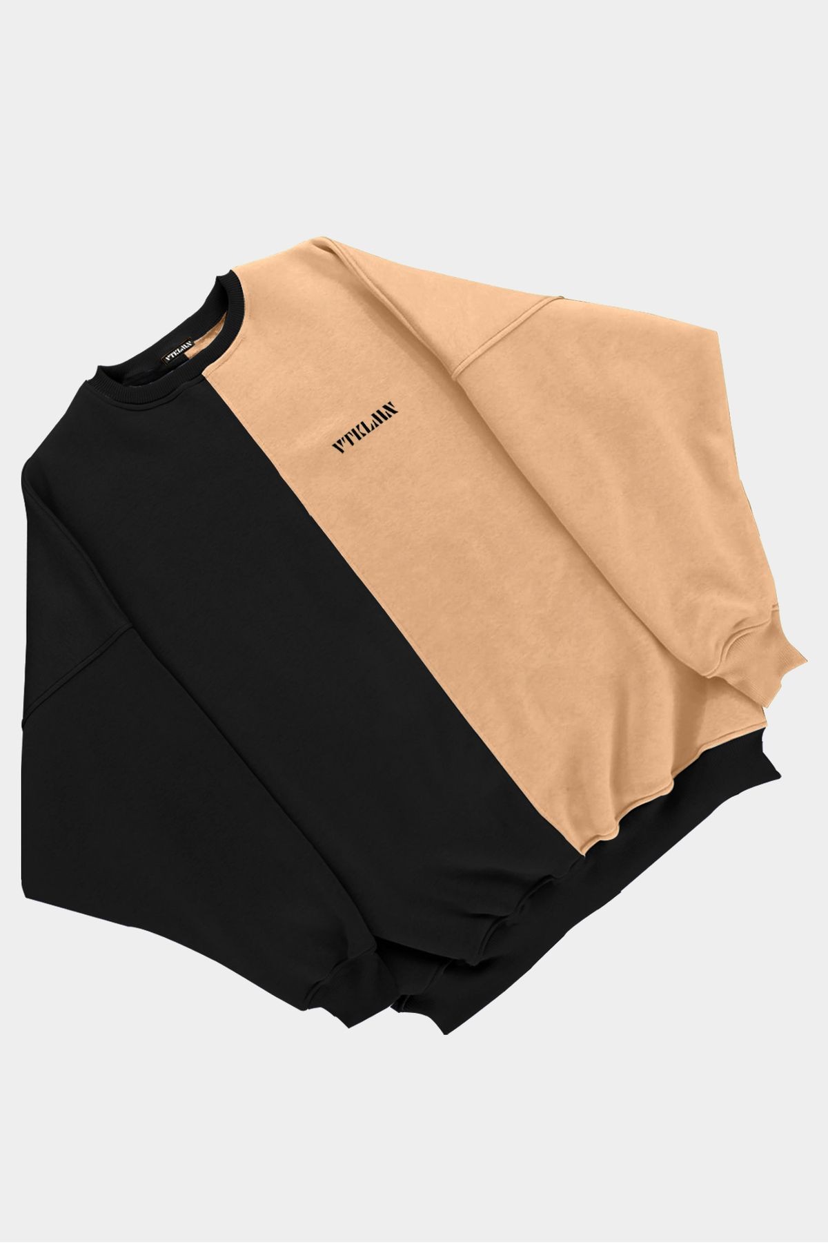 Kadın Erkek Renkli Sweatshirt - SİYAH-KAHVERENGİ