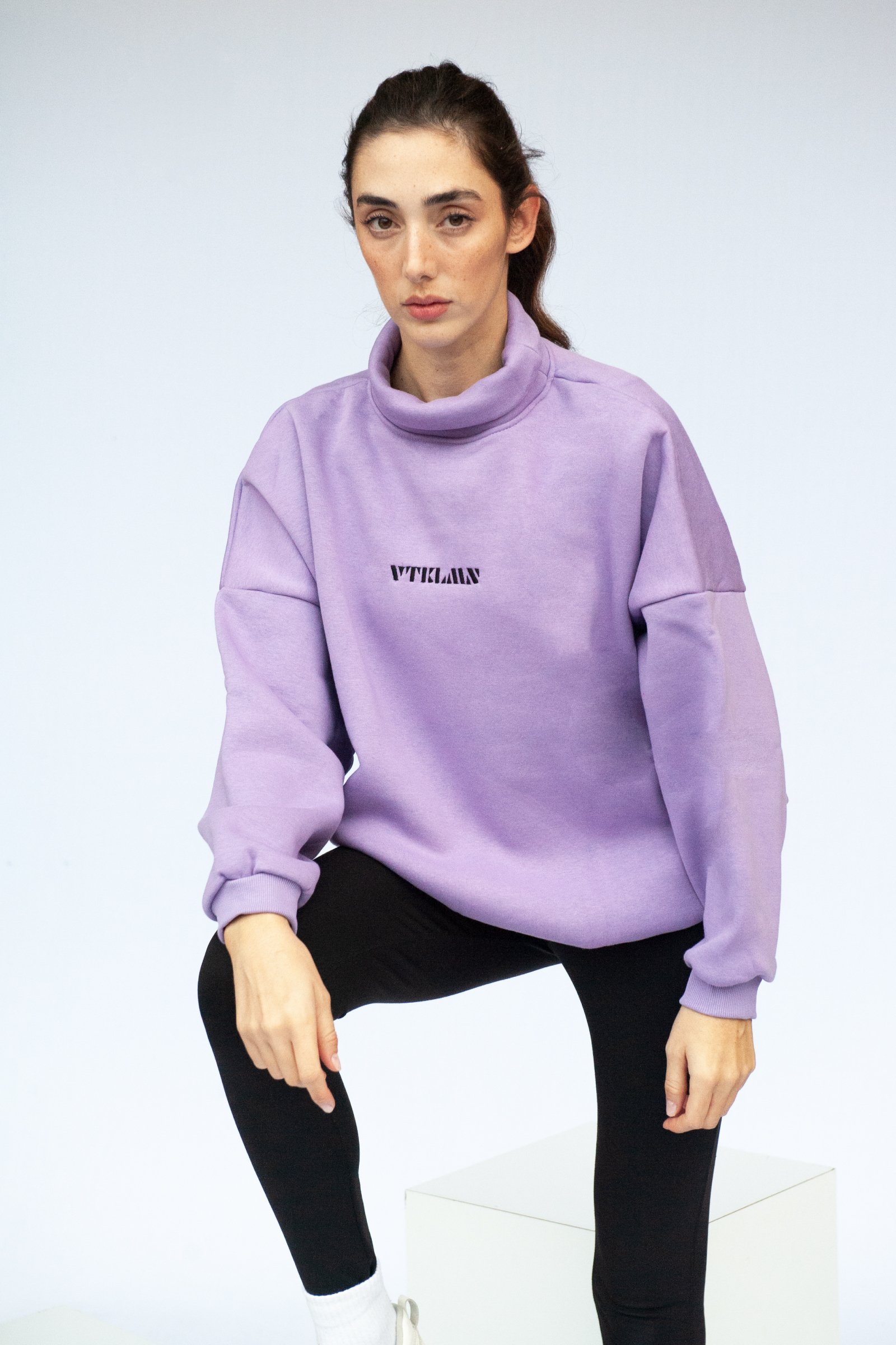 Boğazlı Sweatshirt  - Lila