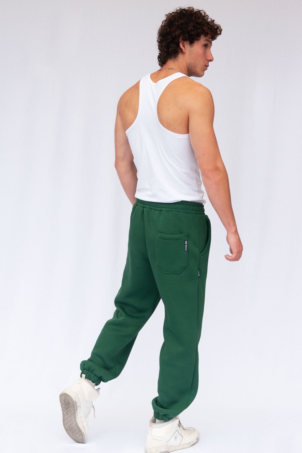 Cepli Oversize Eşofman Altı - Yeşil