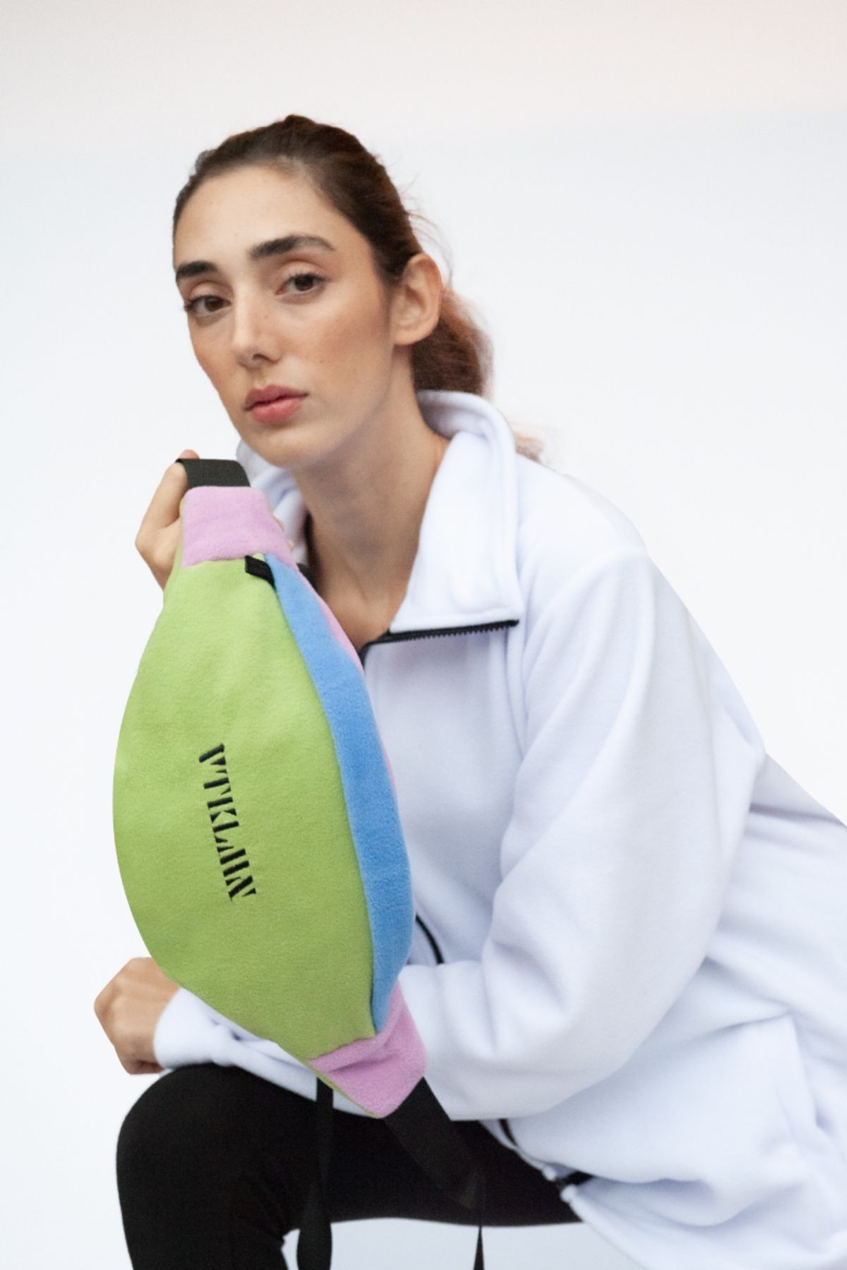 Unisex Polar Omuz Ve Bel Çantası - Yeşil-Mavi-Lila