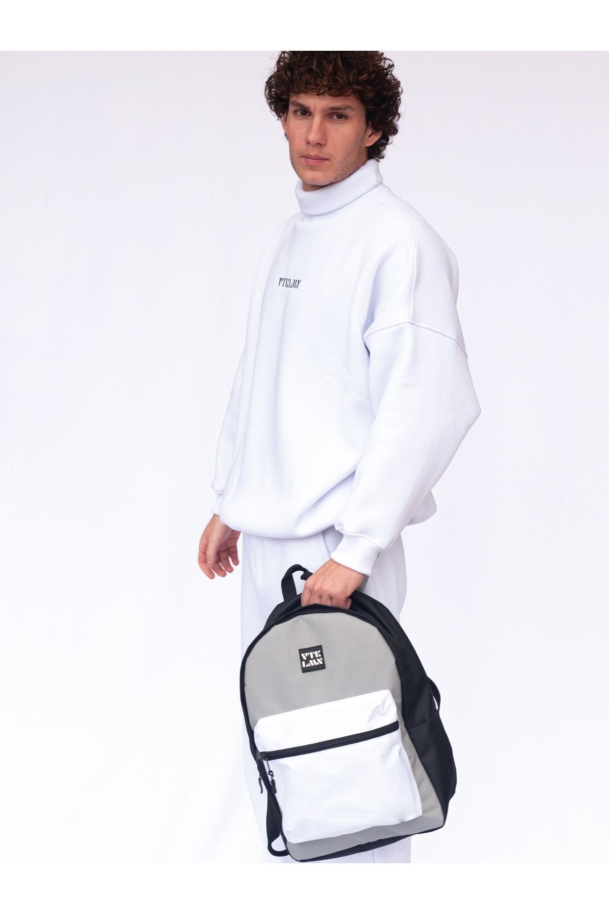 Unisex Okul ve Sırt Çantası - Beyaz-Gri-Siyah