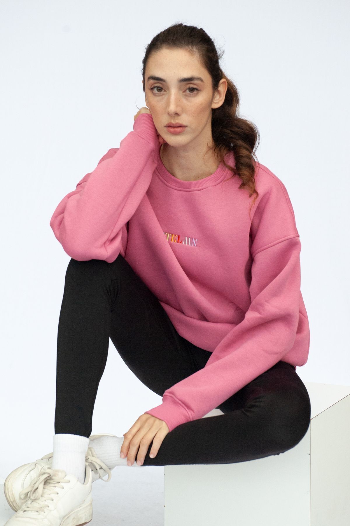Unisex Oversize Sweatshirt - Pembe