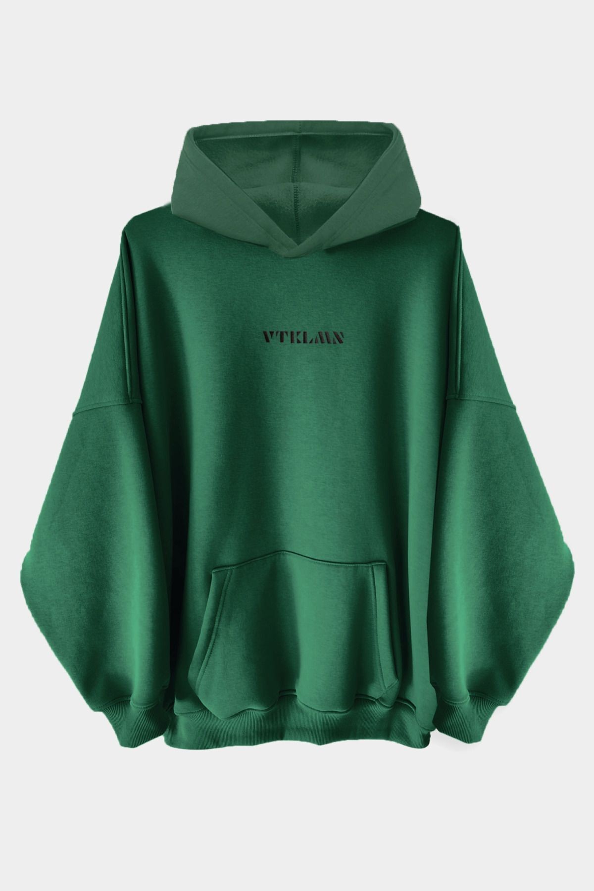 Kalın İçi Polarlı Oversize Kapüşonlu Hoodie Sweatshirt - Haki