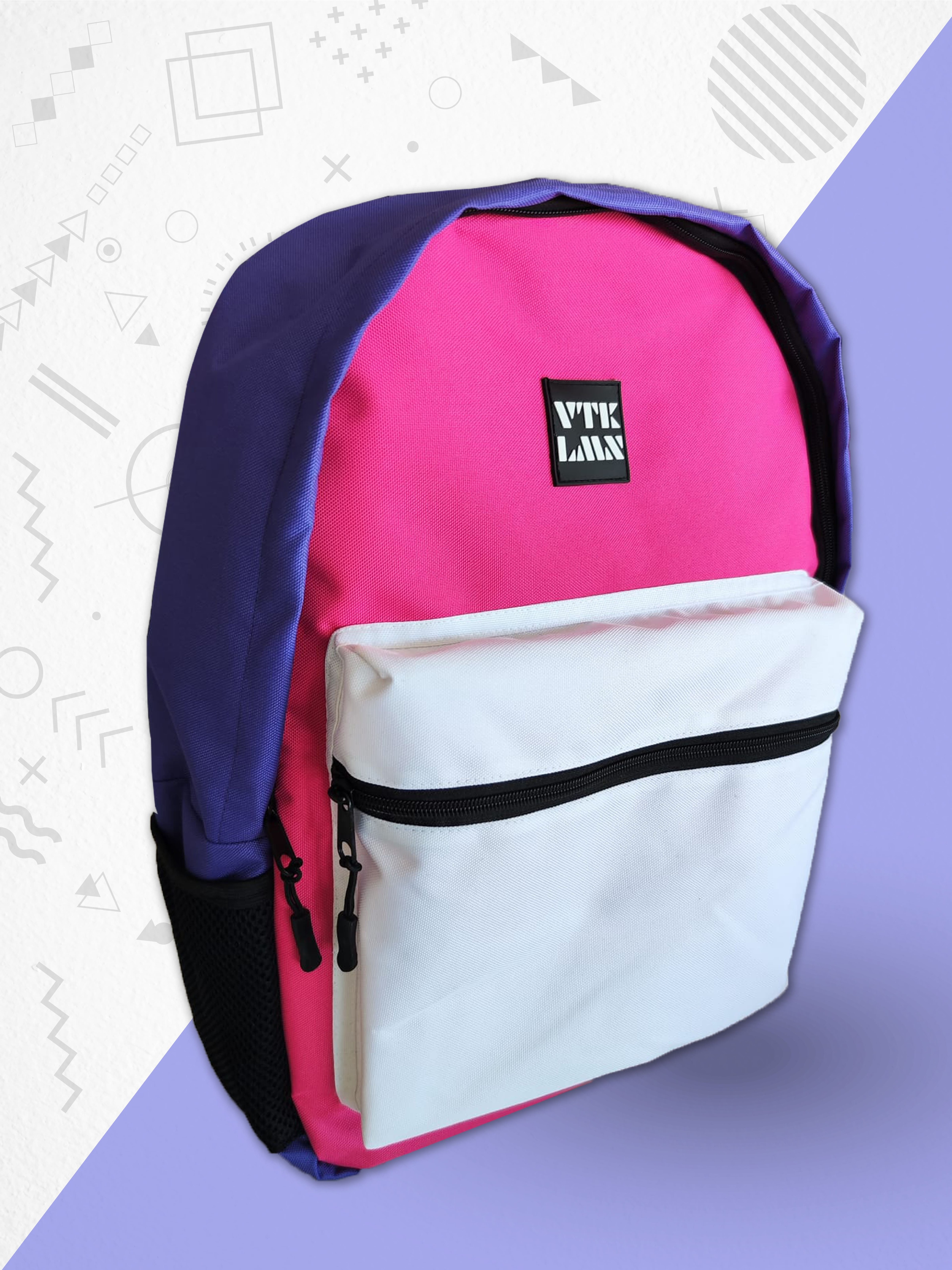 Backpack - White Pink Purple