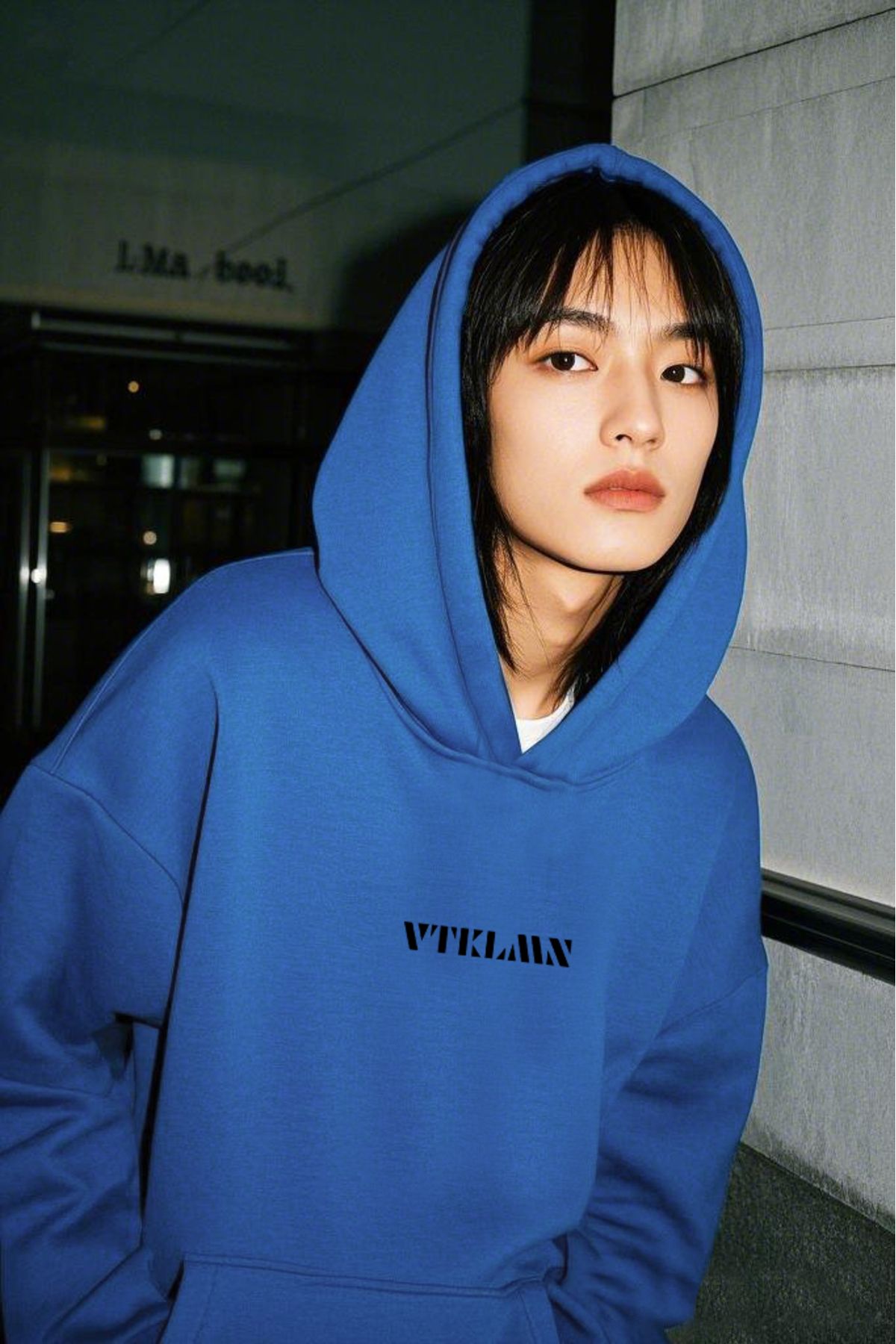 Kalın İçi Polarlı Oversize Kapüşonlu Hoodie Sweatshirt - Lacivert