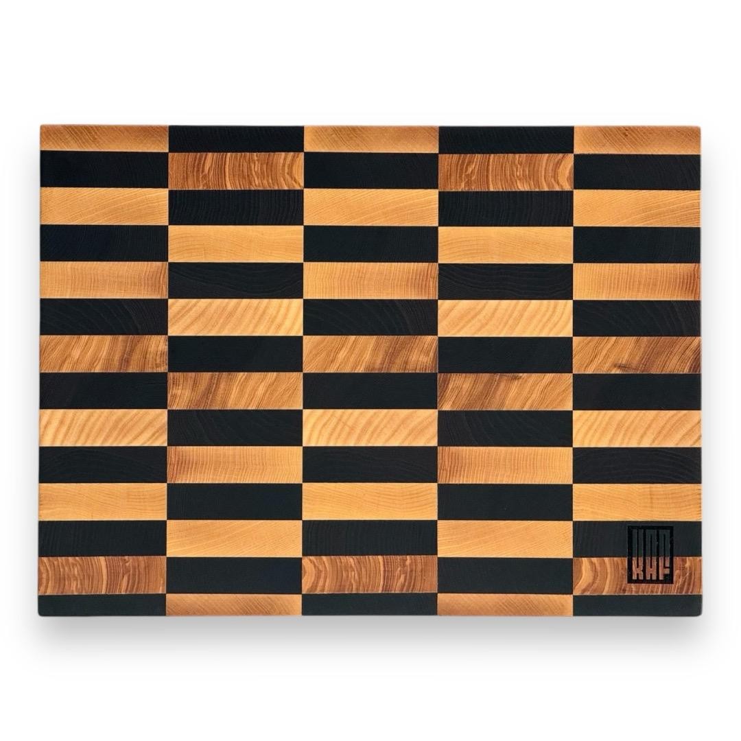 Dişbudak Kesme Tahtası Siyah-Beyaz (End Grain)