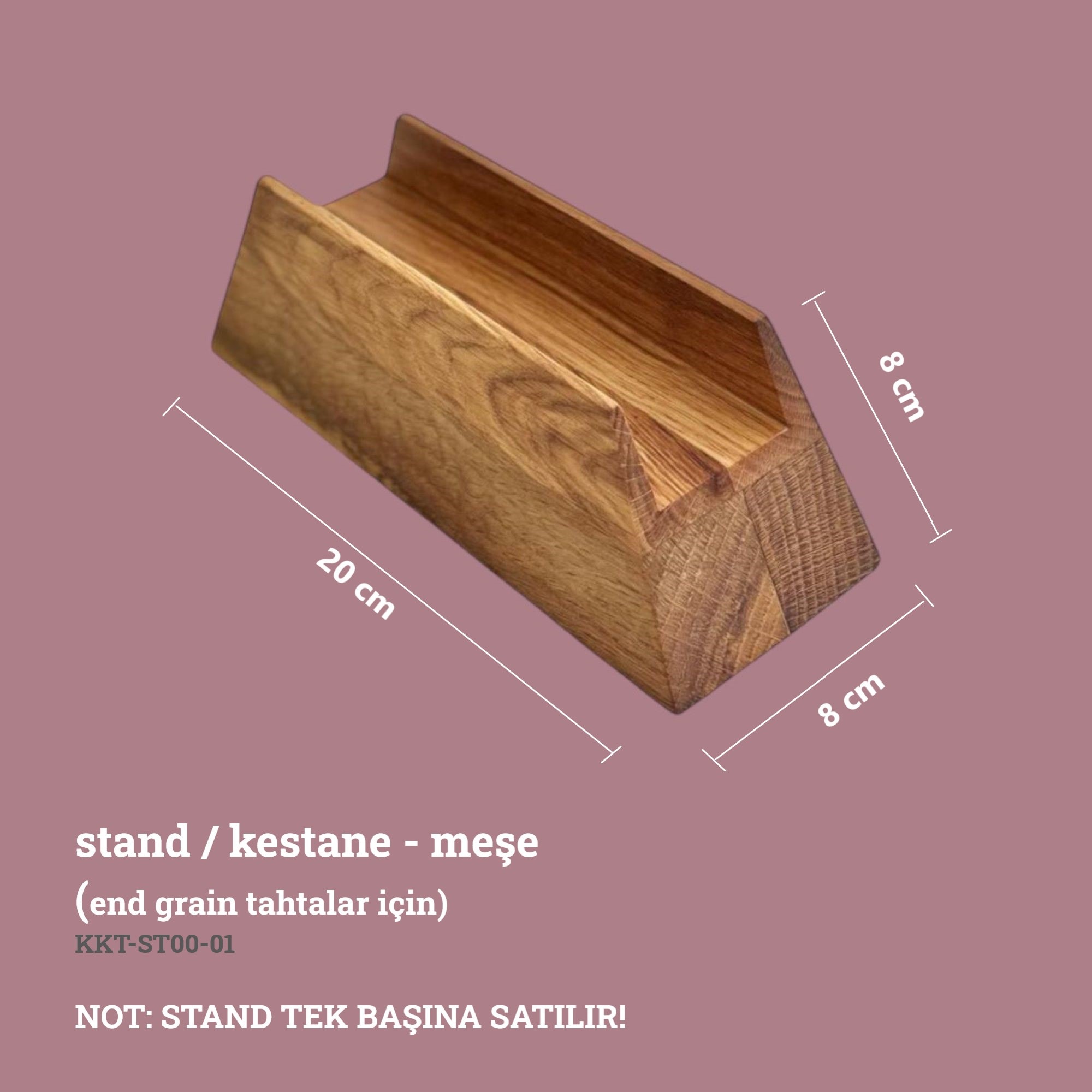 Kesme Tahtası (End-Grain) Standı / Kestane-Meşe