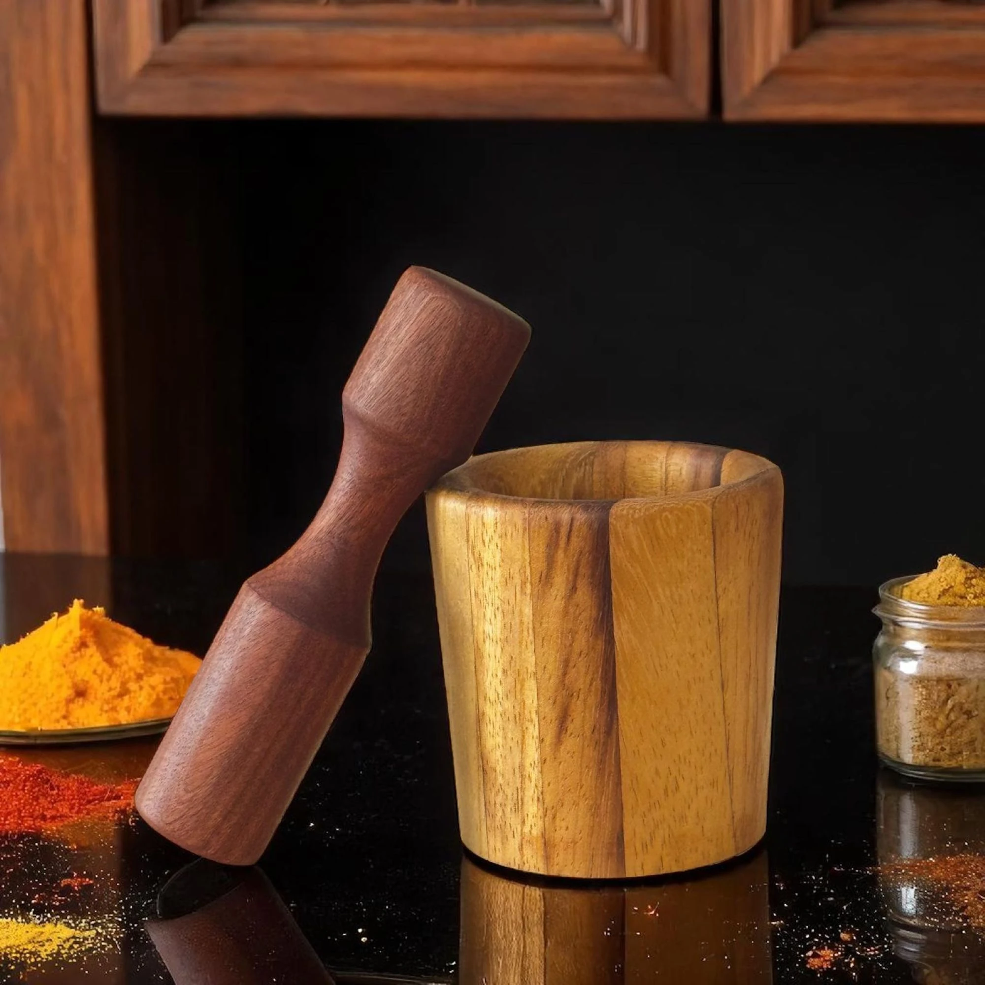 Iroko-Sapelli Mortar / Laurel