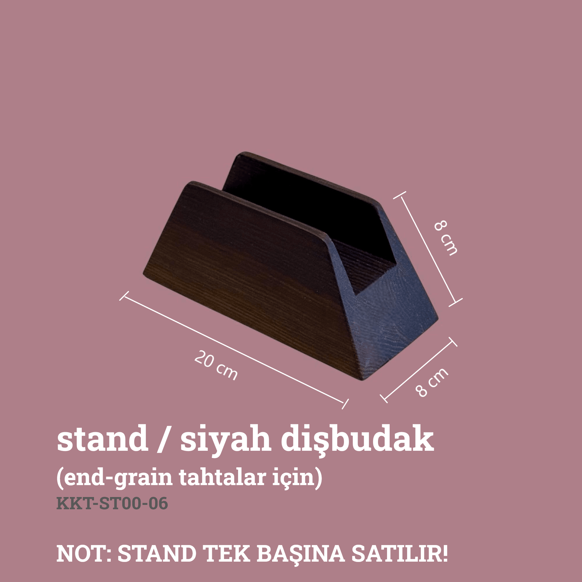 Kesme Tahtası (End-Grain) Standı / Siyah Dişbudak