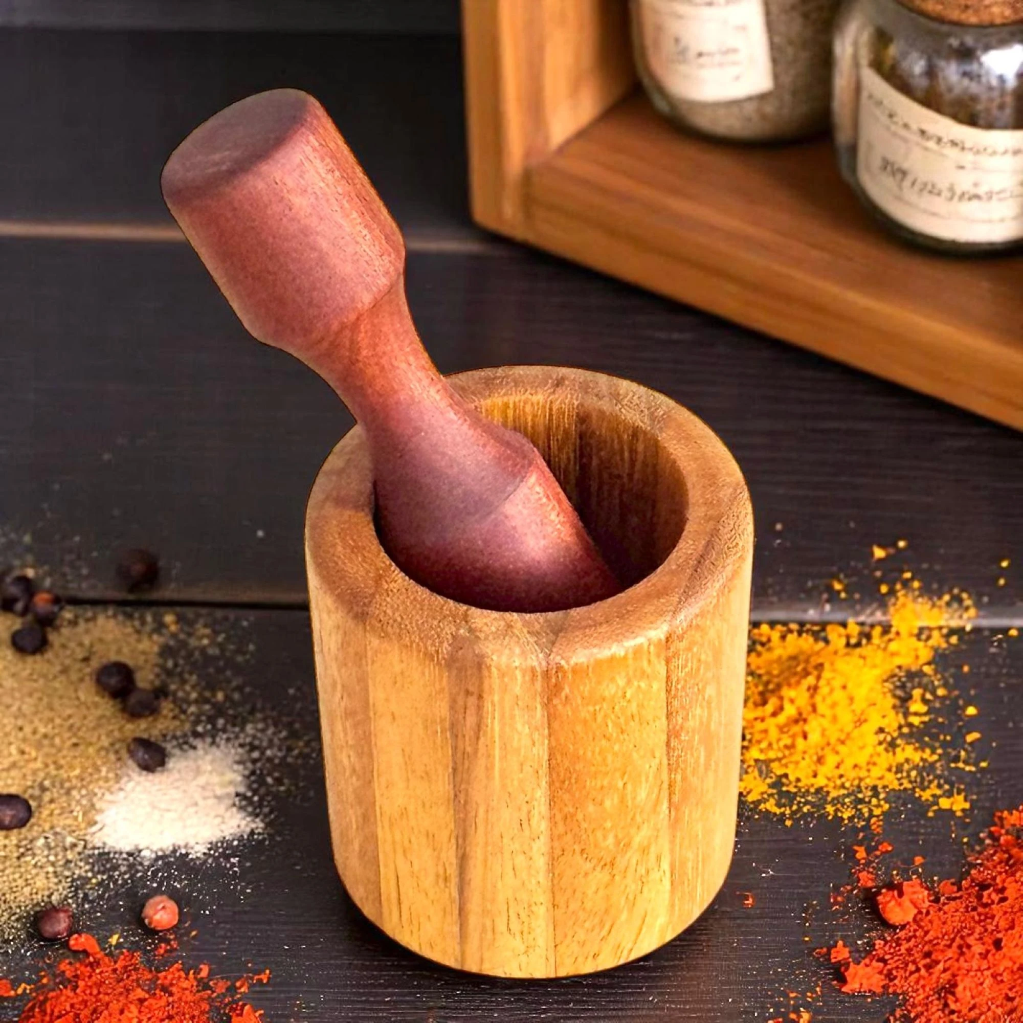 İroko-Sapelli Havan / Reyhan