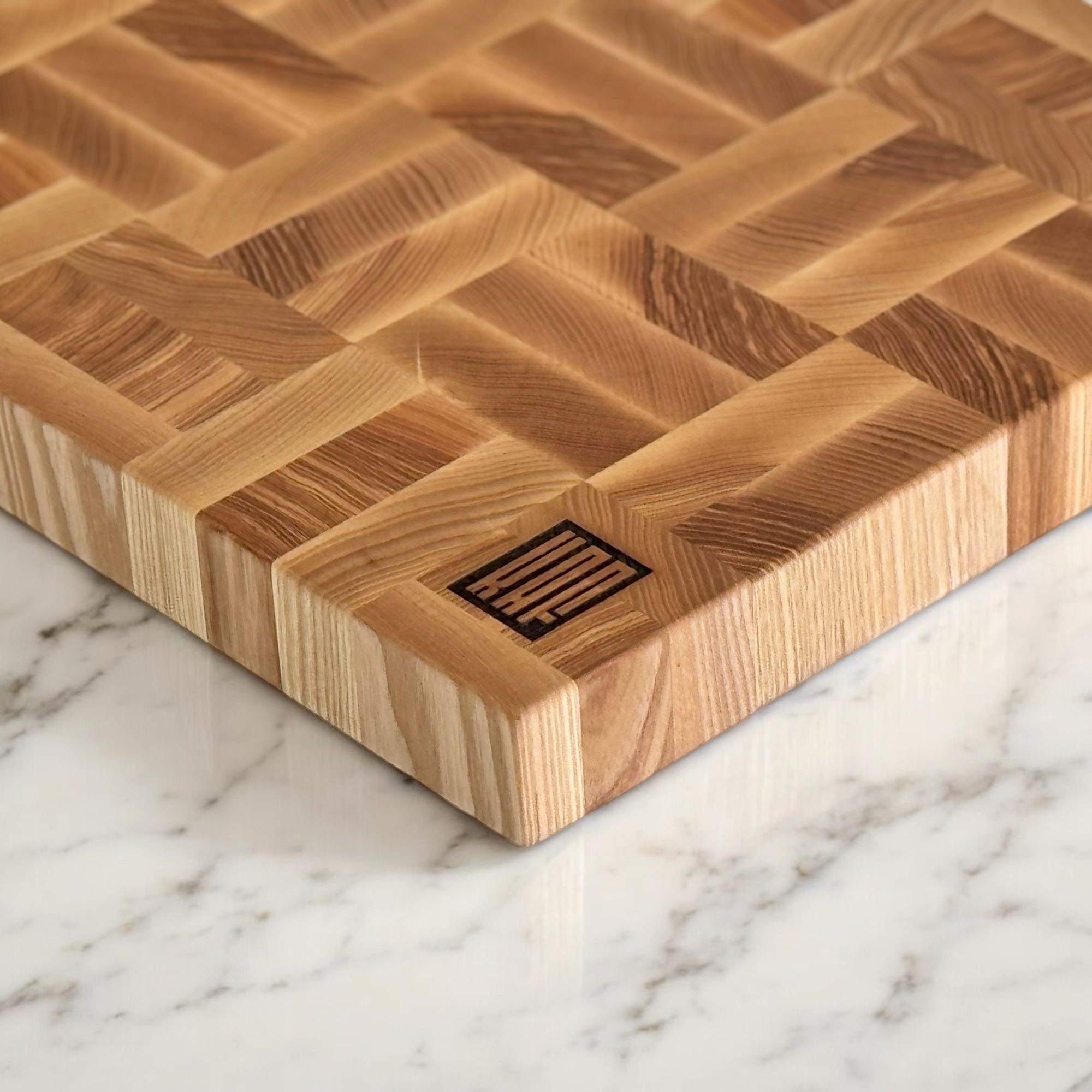 Dişbudak Kesme Tahtası Beyaz (End Grain)