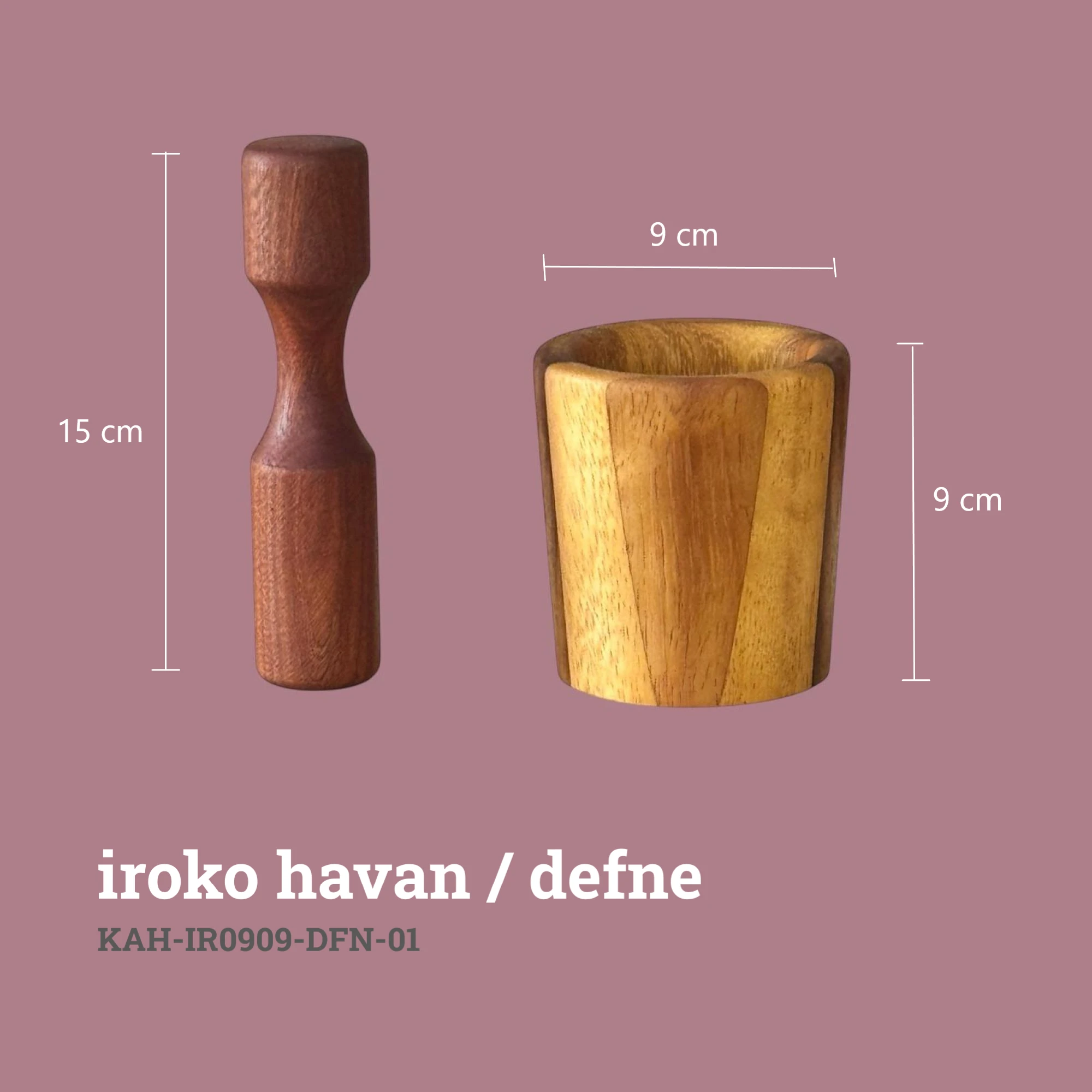 Iroko-Sapelli Mortar / Laurel