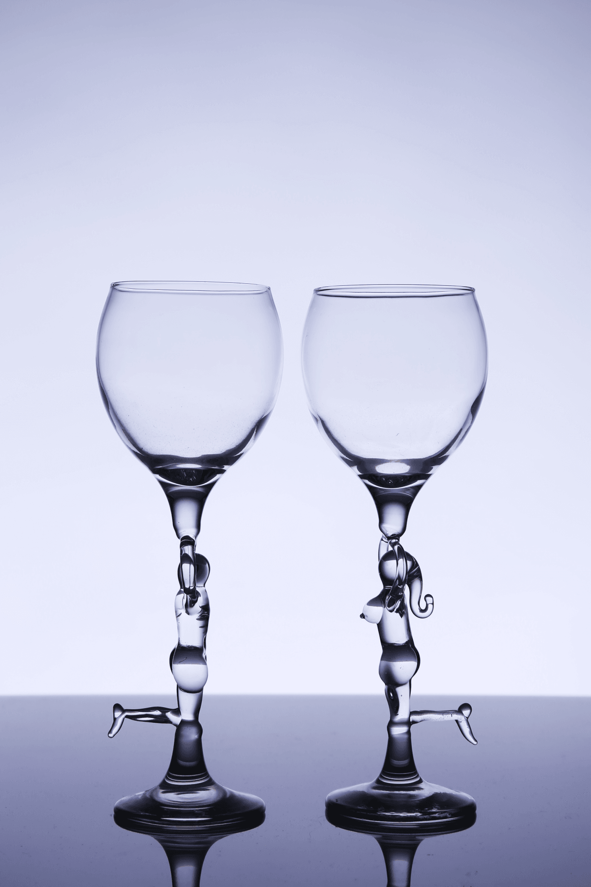 Kadın & Erkek Cam Tasarım 2'li Şarap Kadeh Seti