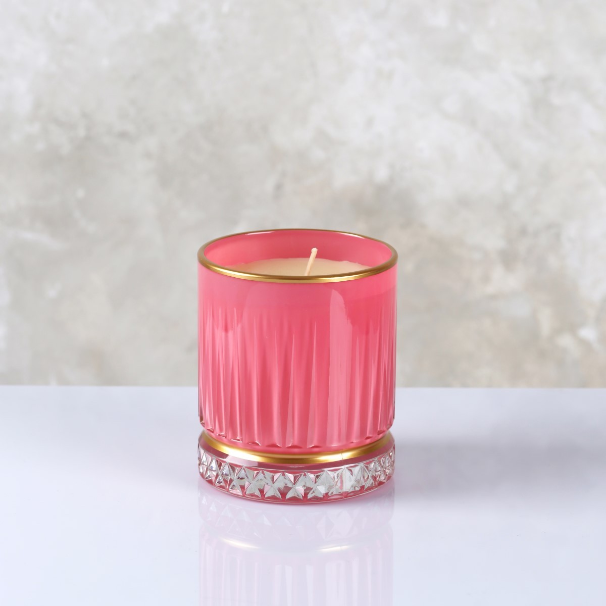 Kristal Kesme Bardak Luxury Kokulu Mum 250 G - Pembe