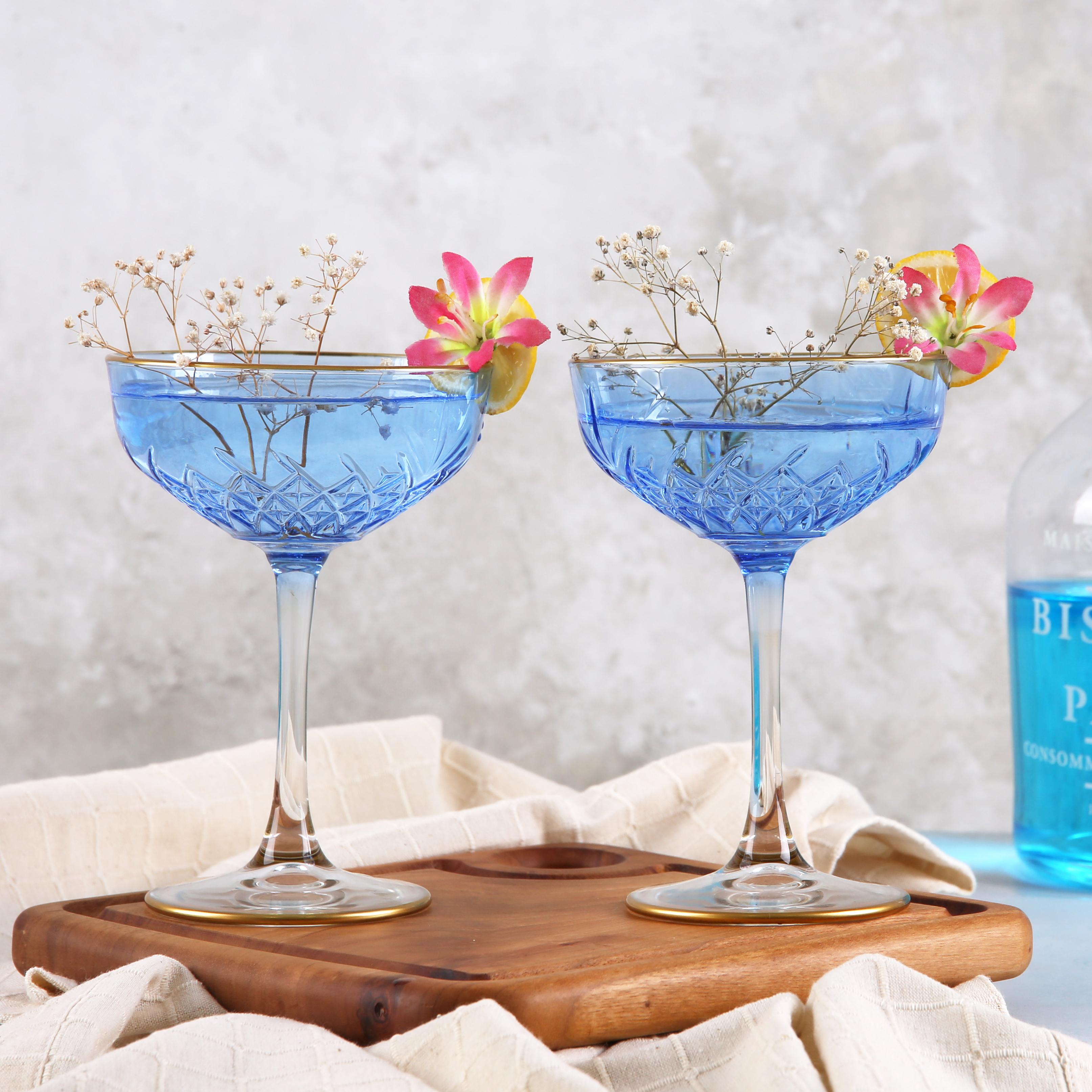 Coupe Kokteyl Bardağı & Kadehi 2'li Set - Mavi