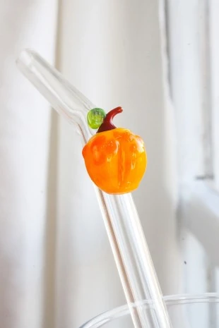 Kayısı Figürlü Tekli Cam Pipet