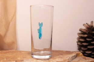 Mavi Balık Cam Figürlü Rakı Bardağı & Kadehi - Tekli