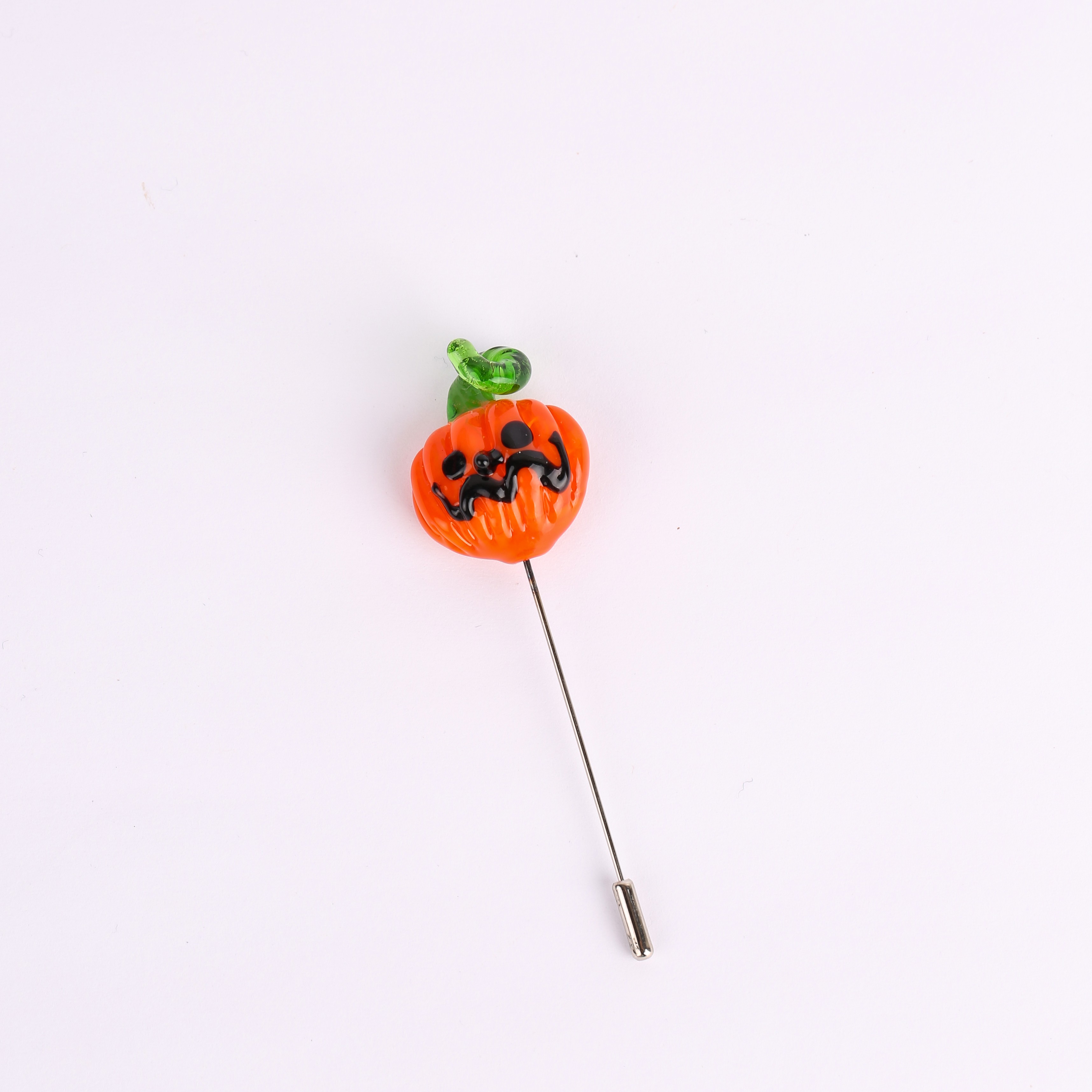Bal kabağı Cam Figürlü Broş - Halloween Cadılar Bayramı Temalı Yaka İğnesi