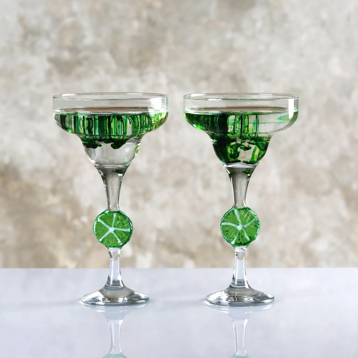 Lime Misket Limon Cam Figürlü Margarita Kokteyl Kadehi 2'li set