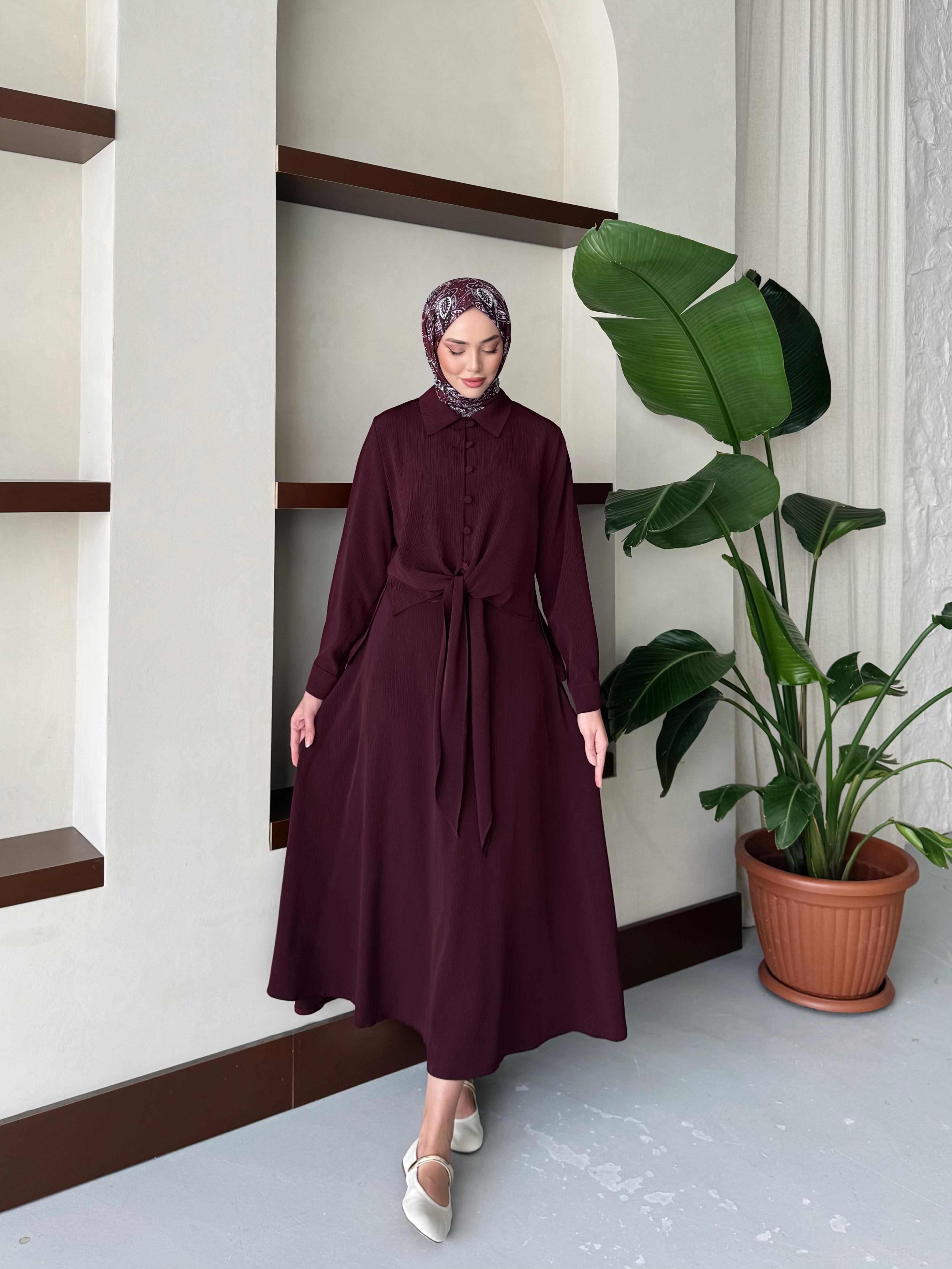 Önden Bağlamalı Takım - Bordo