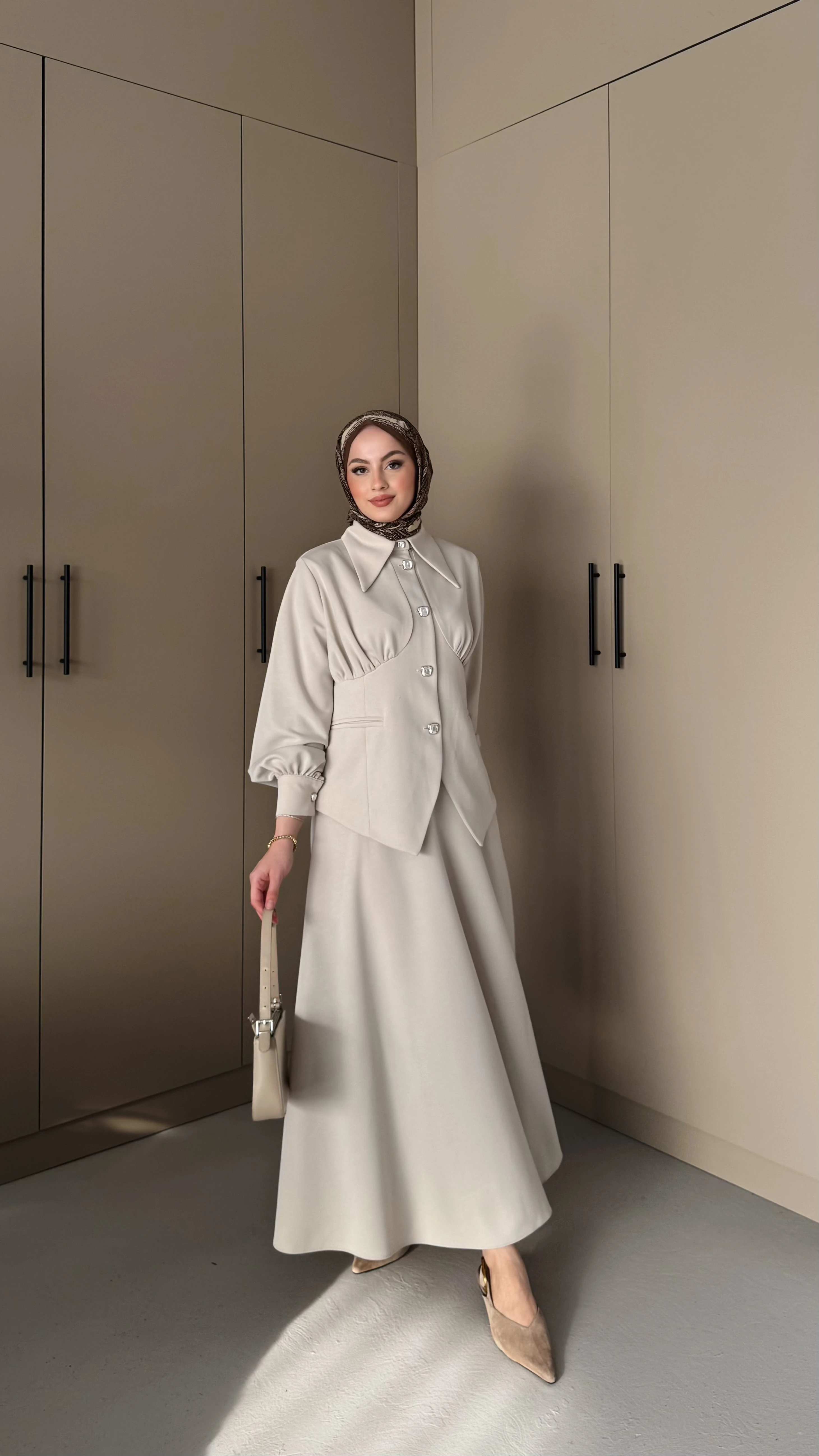 Mai Etekli Takım - Bej