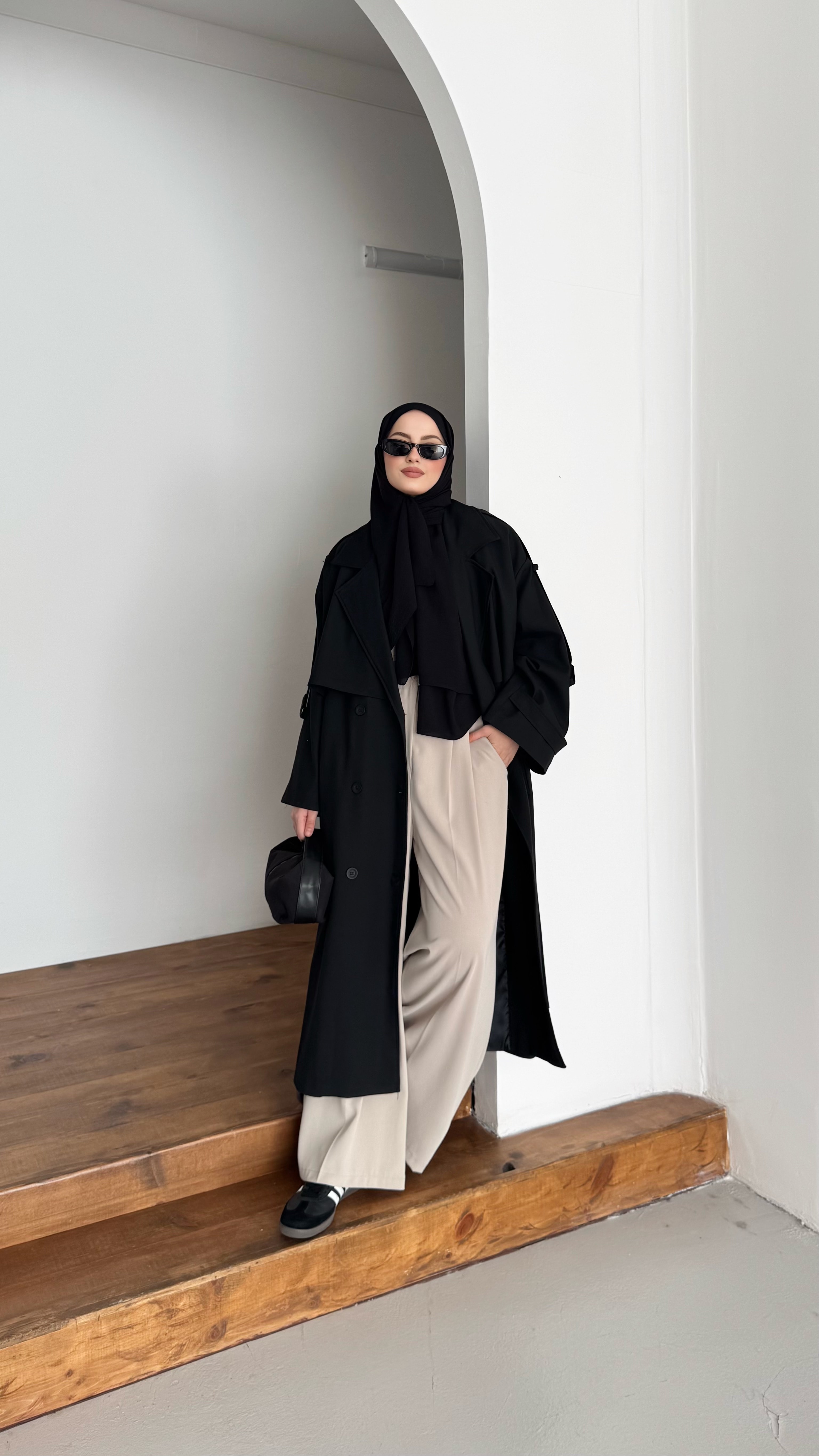 Duka Muadil Premium Trençkot - Siyah