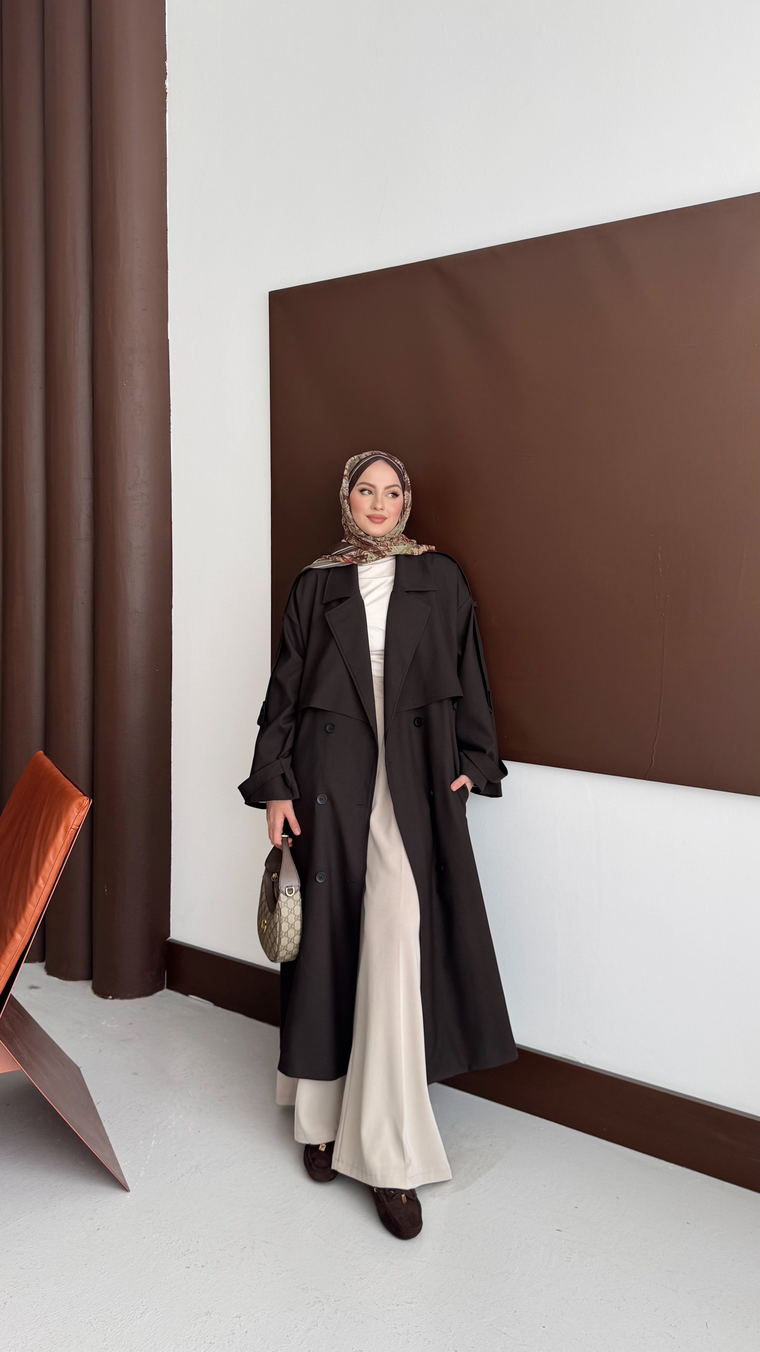 Duka Muadil Premium Trençkot - Kahve