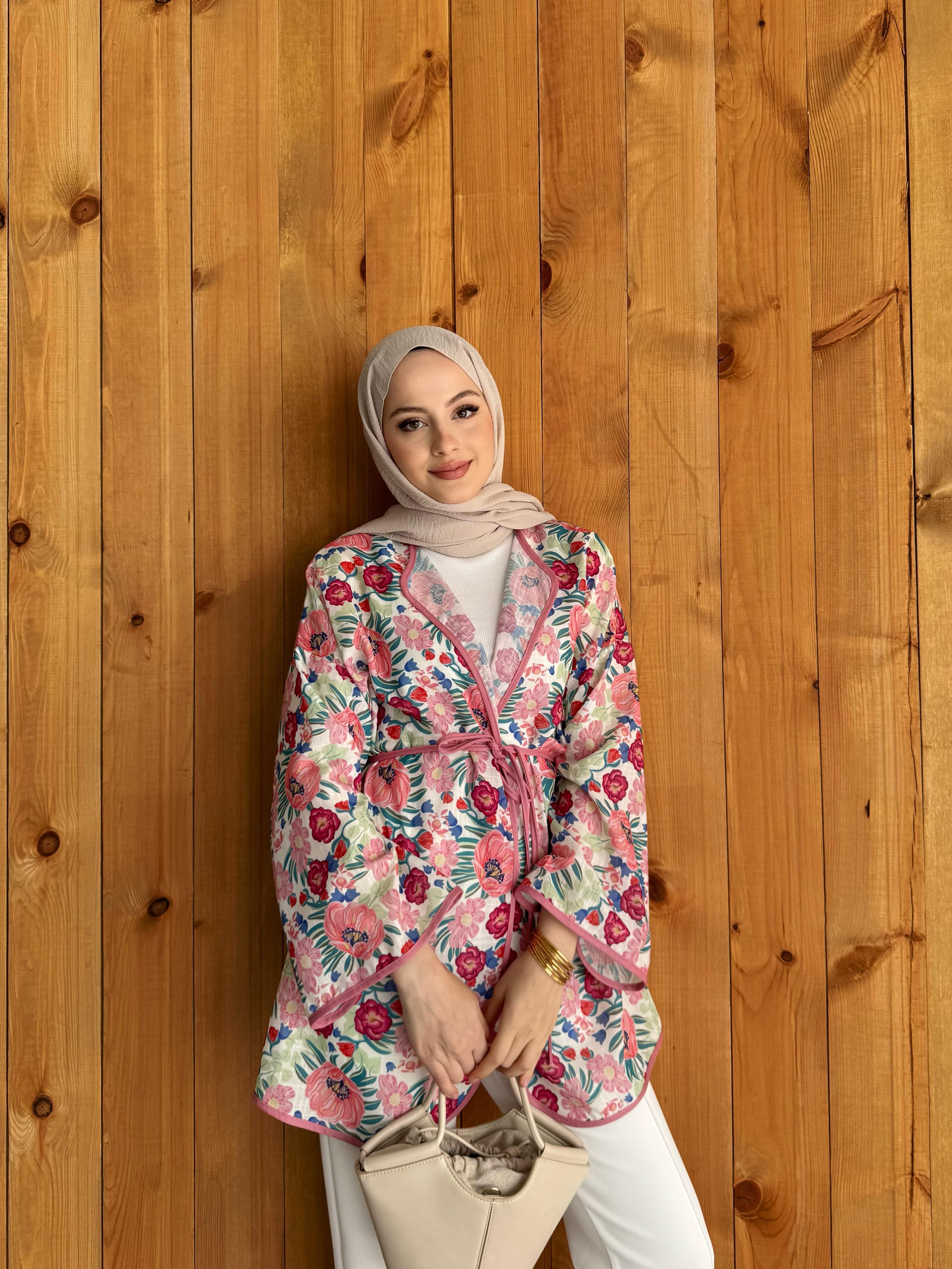 Flower Keten Kimono