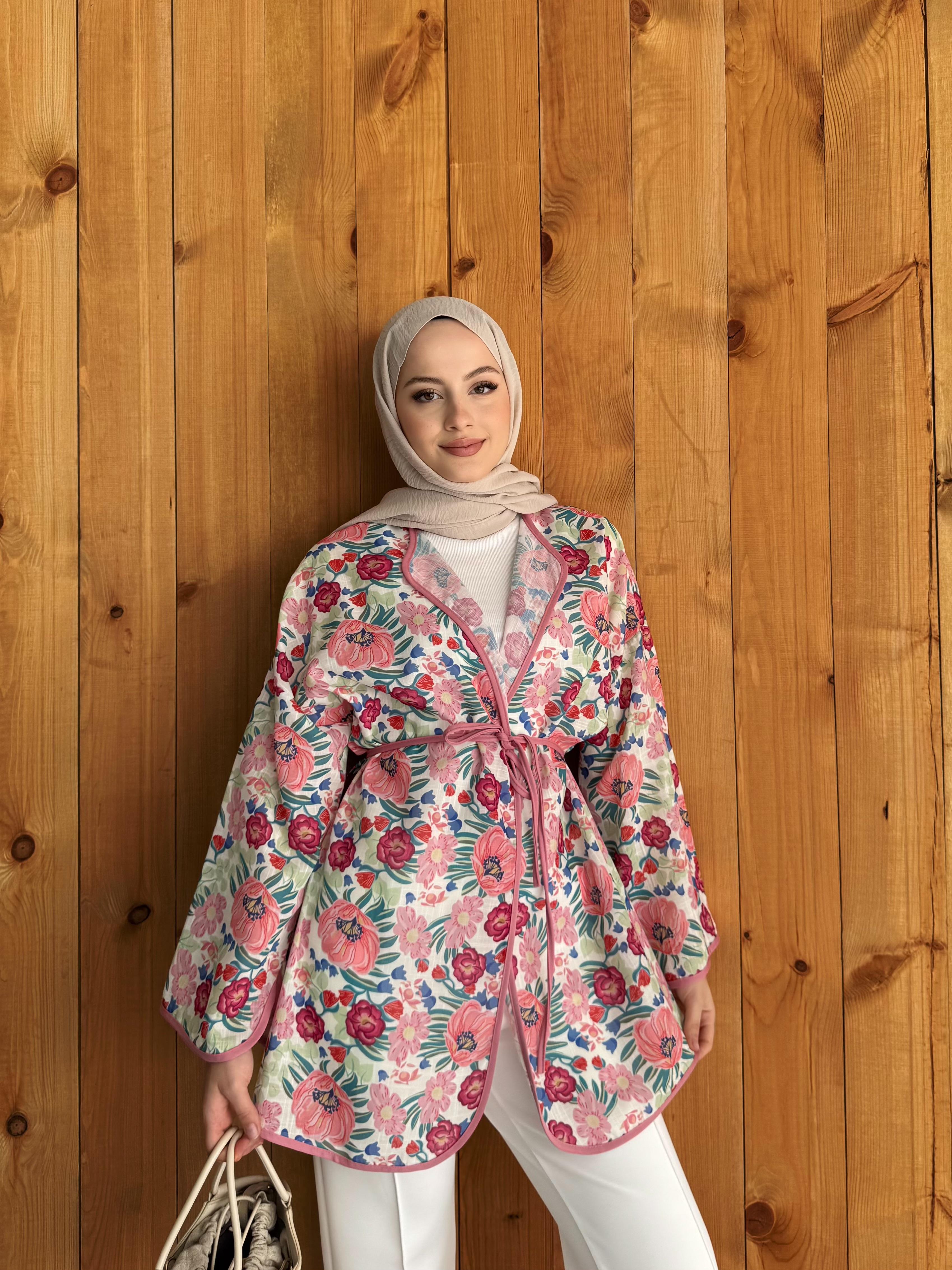 Flower Keten Kimono