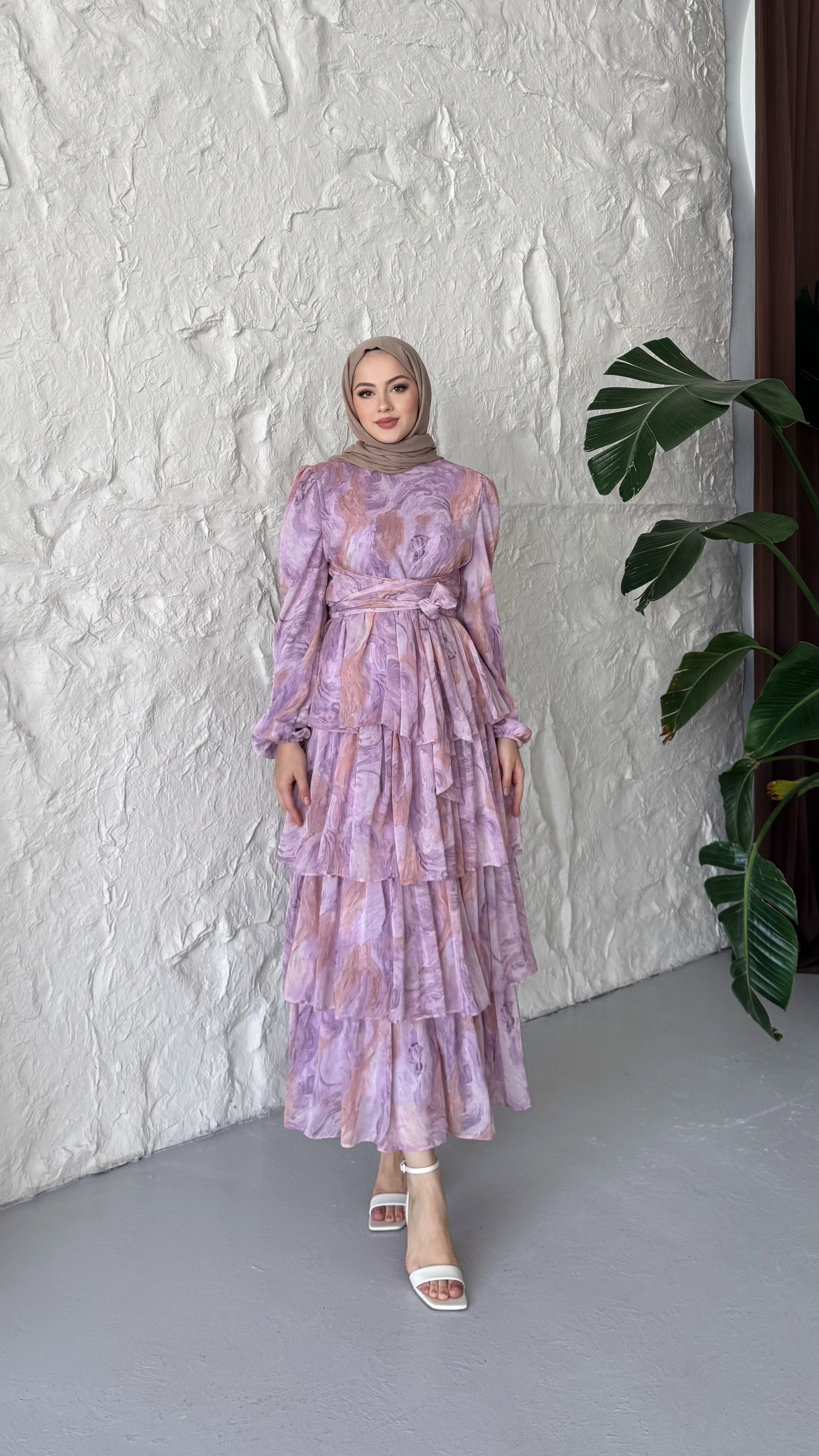 LORA ŞİFON ELBİSE - Pembe