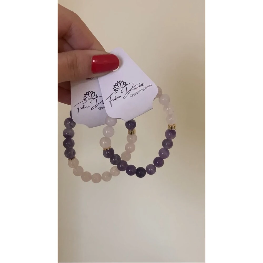 Ametist, Pembe Kuvars 8mm