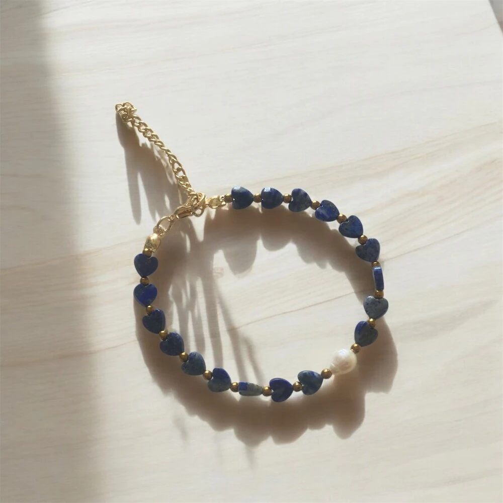 Lapis Lazuli İnci Detay Bileklik