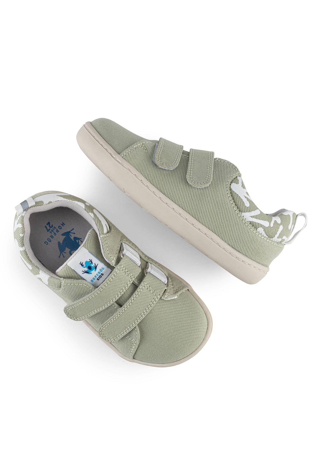 Hopfrög Smart Walker Recycled Canvas Eco Barefoot Çocuk Ayakkabı Yeşil