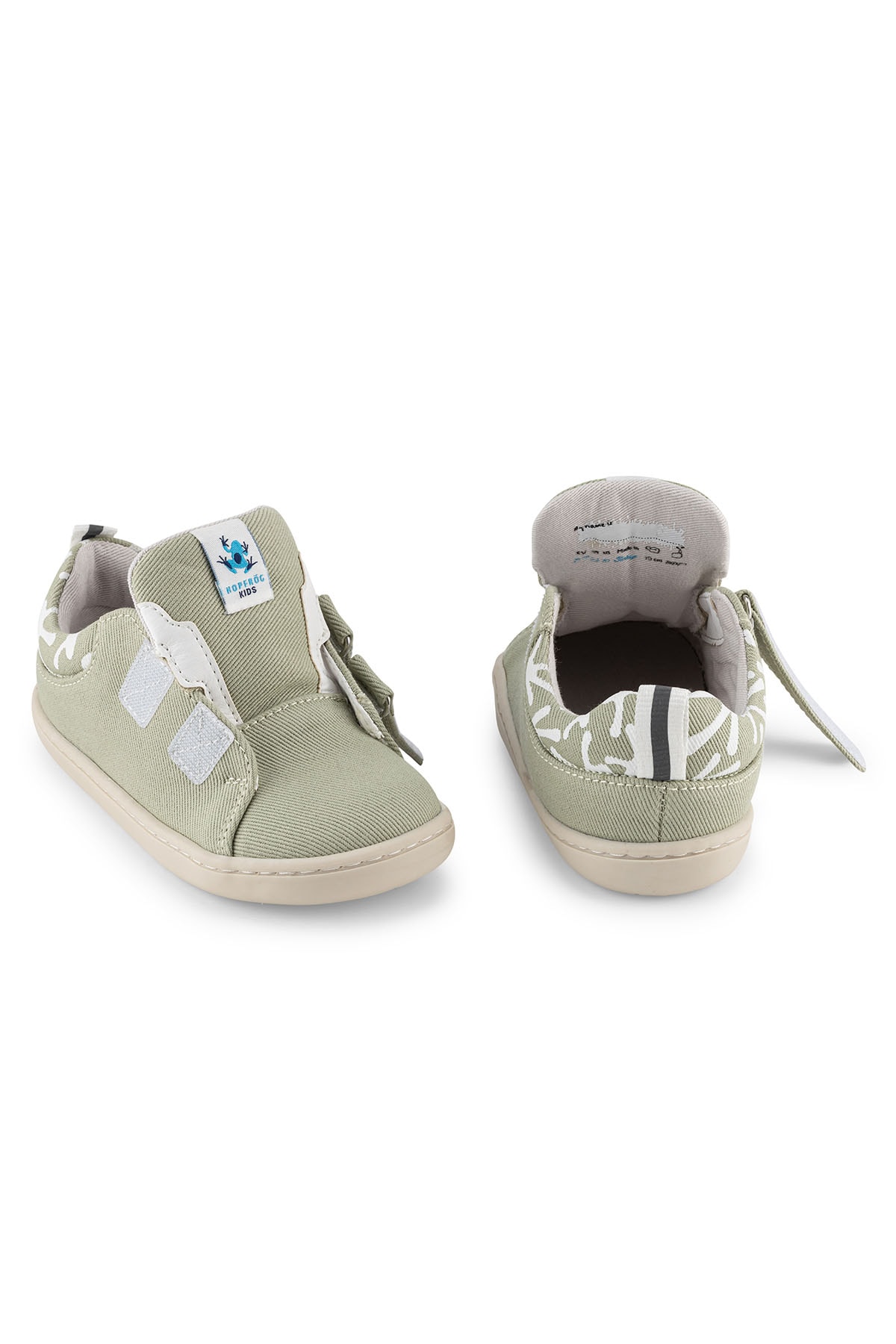 Hopfrög Smart Walker Recycled Canvas Eco Barefoot Çocuk Ayakkabı Yeşil